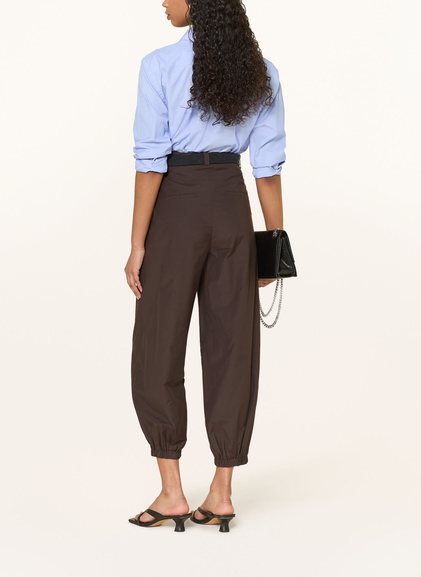 CAMBIO Spodnie 7/8 ETIENNE: CIEMNOBRĄZOWY