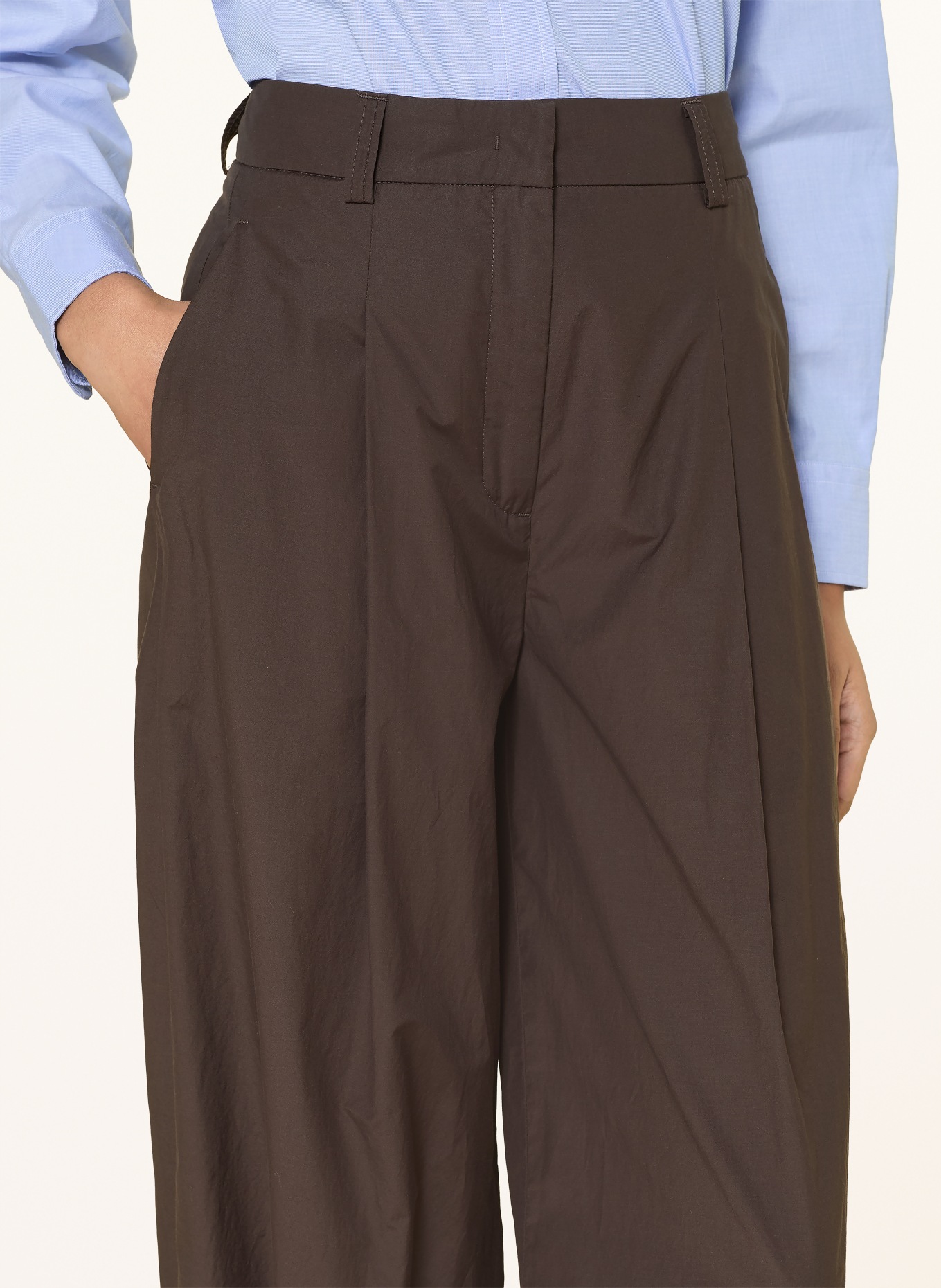 CAMBIO Spodnie 7/8 ETIENNE: CIEMNOBRĄZOWY