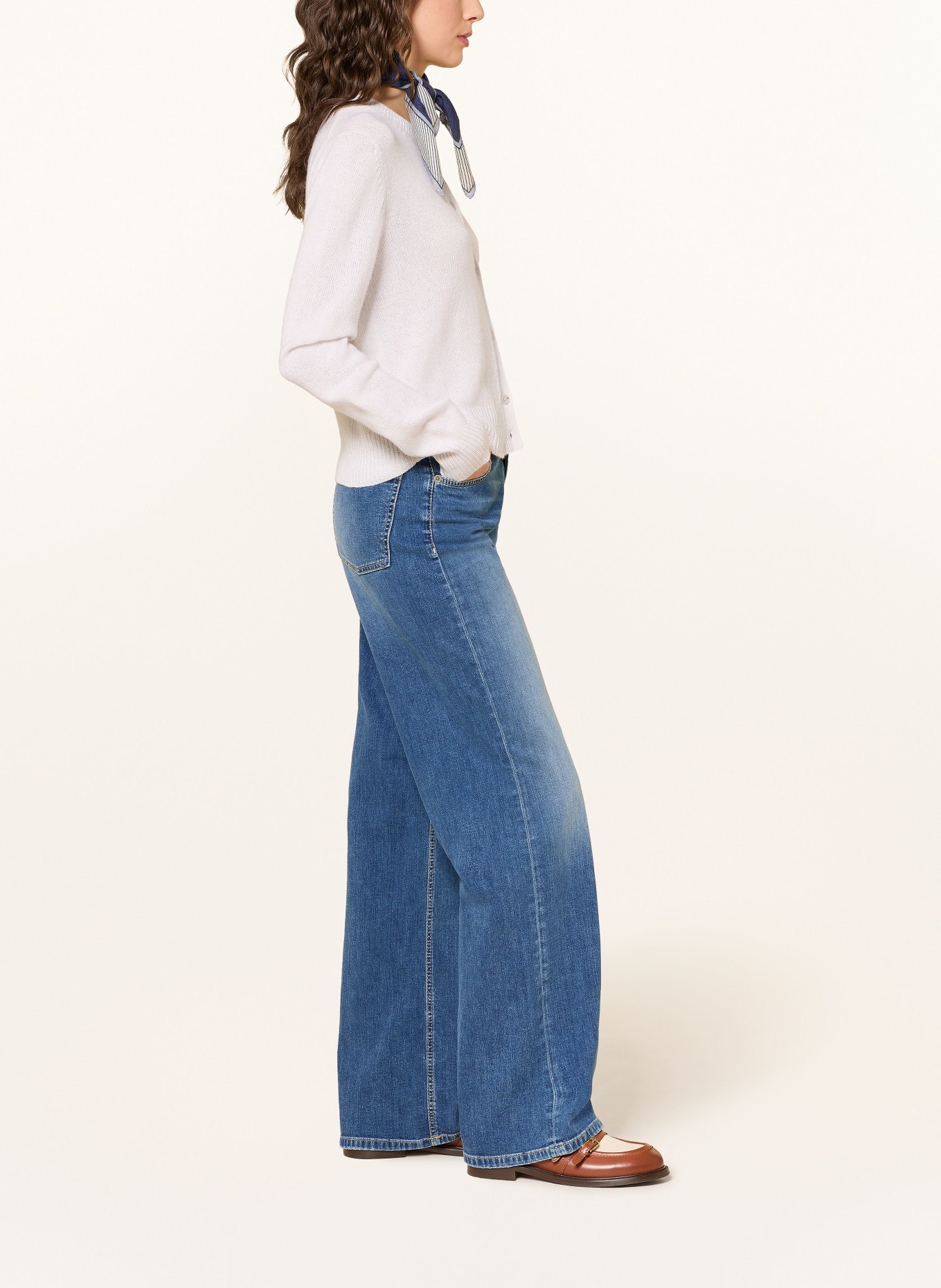 CAMBIO Wide Leg Jeans AIMEE PALAZZO: 5137 ibiza contrast mid used