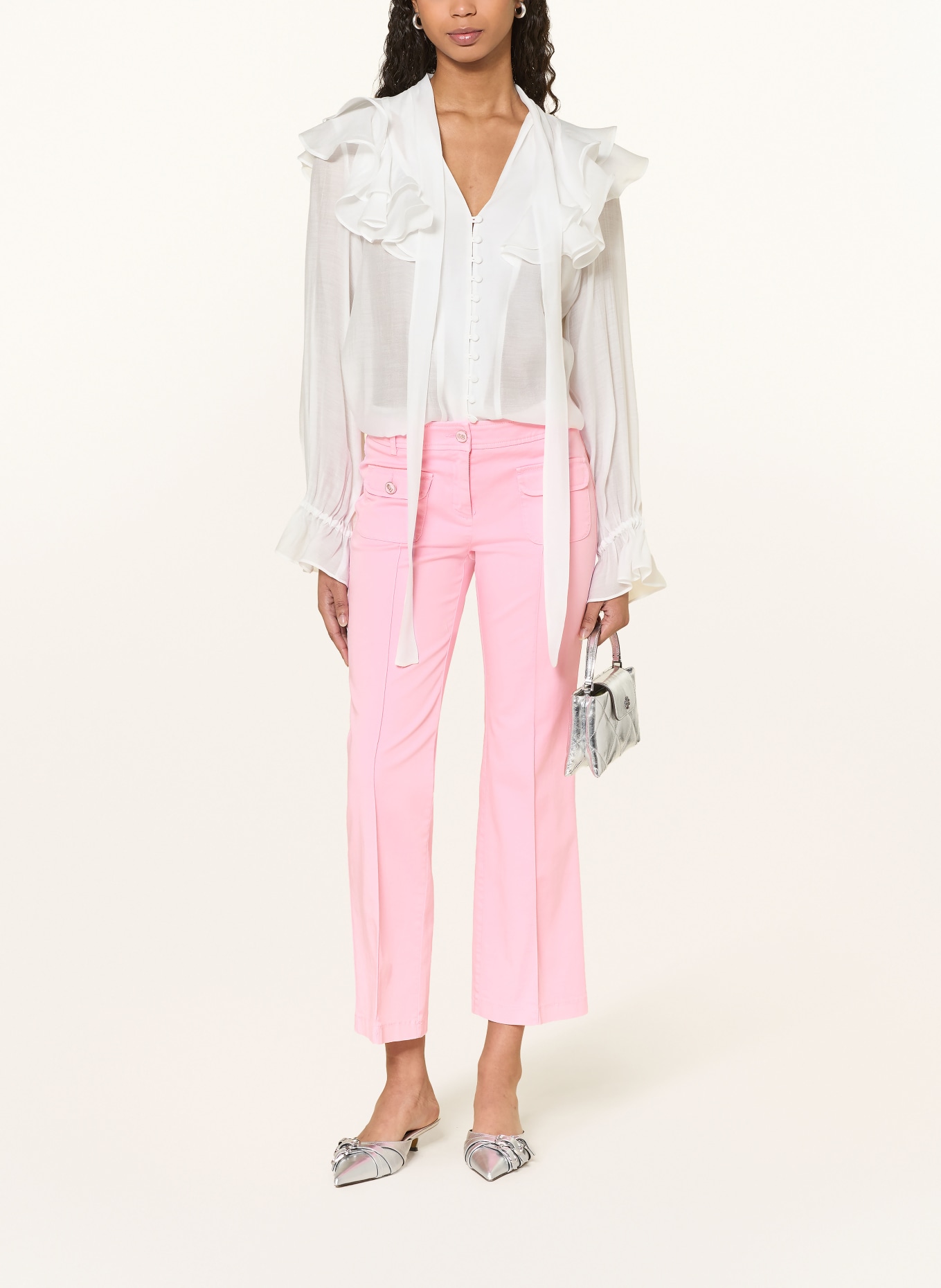 CAMBIO Spodnie bootcut FARAH: RÓŻOWY