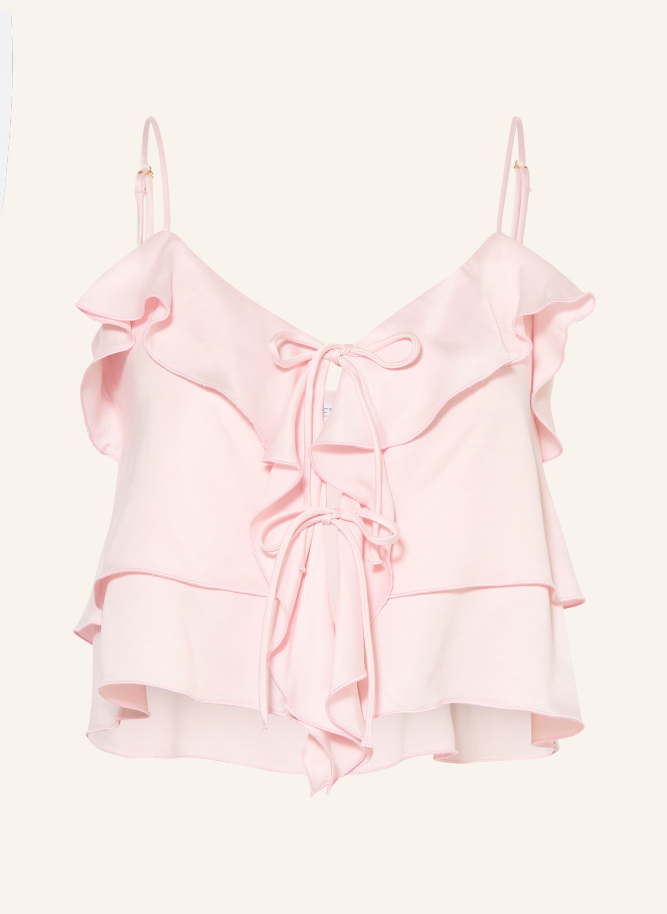 NINETY-9 ROMANTIC cropped top with flounces: LIGHT PINK
