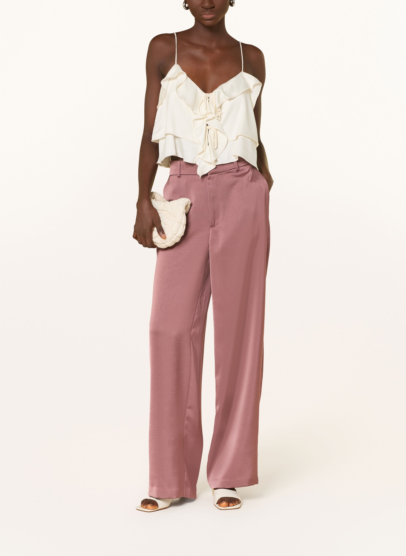 NINETY-9 Top ROMANTIC with flounces: CREAM