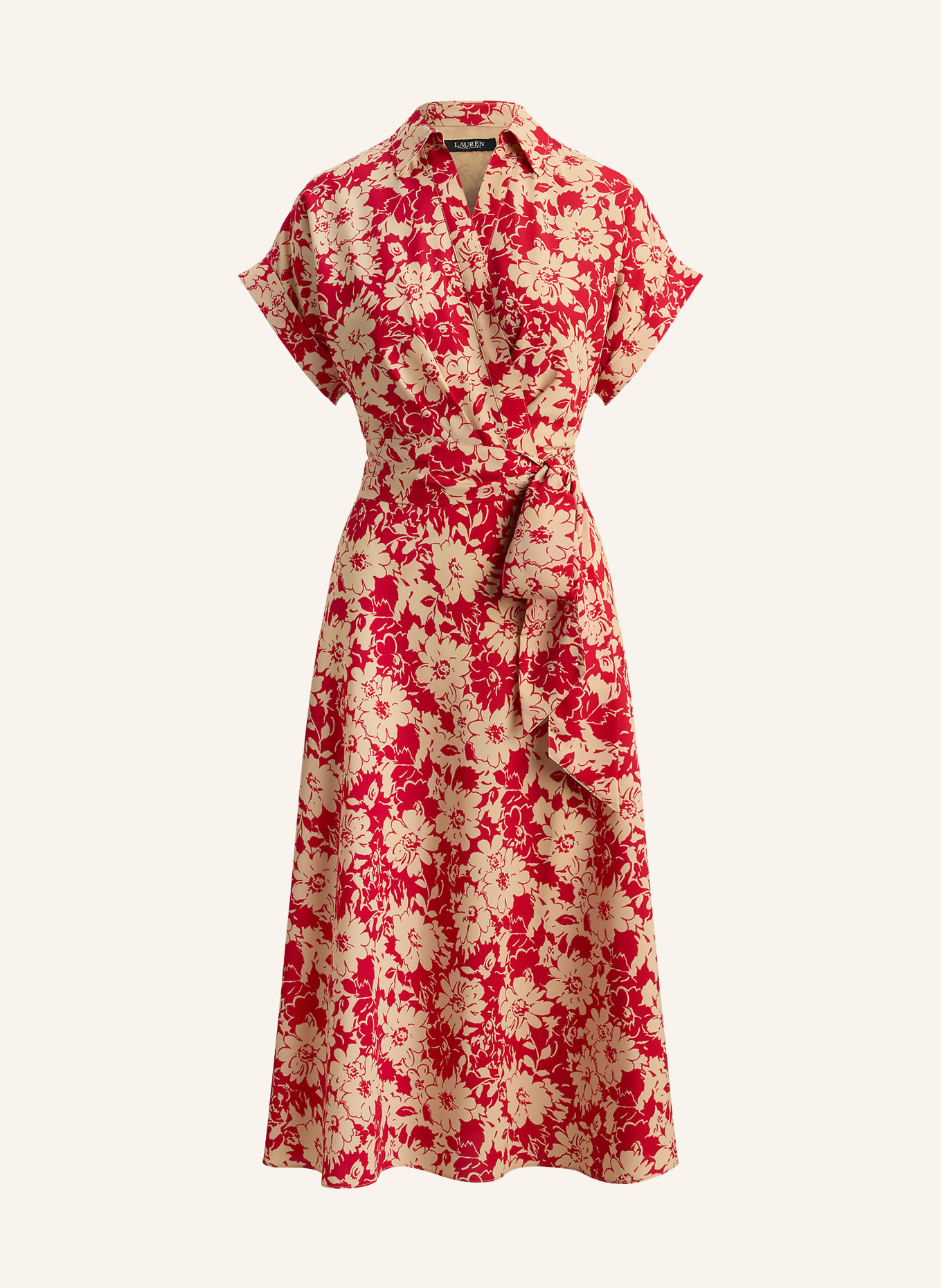 LAUREN RALPH LAUREN dress: RED / BEIGE