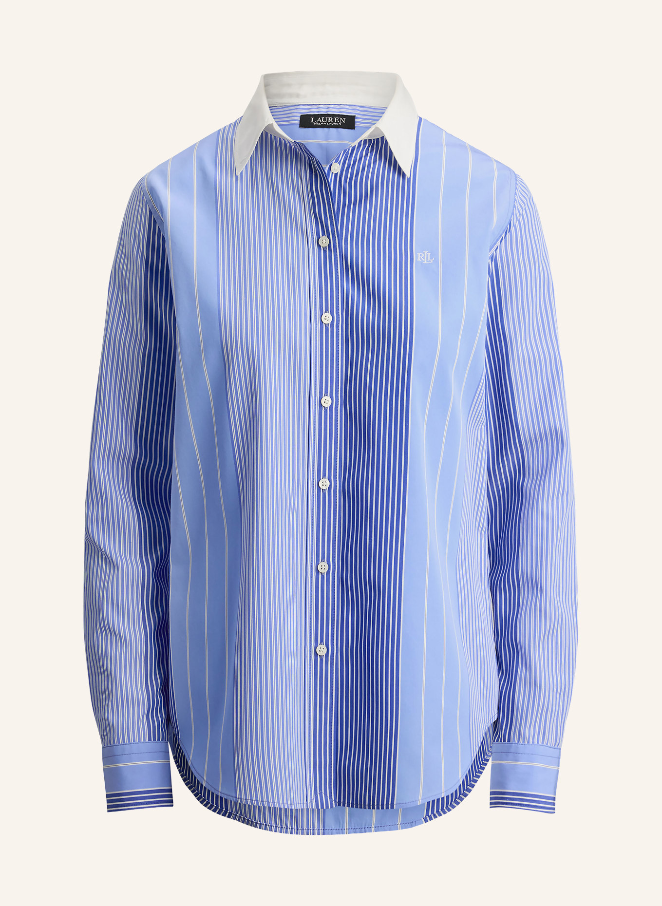 LAUREN RALPH LAUREN shirt blouse: LIGHT BLUE / BLUE / WHITE