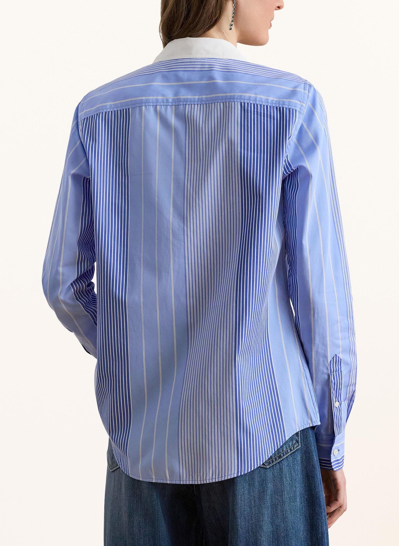 LAUREN RALPH LAUREN shirt blouse: LIGHT BLUE / BLUE / WHITE