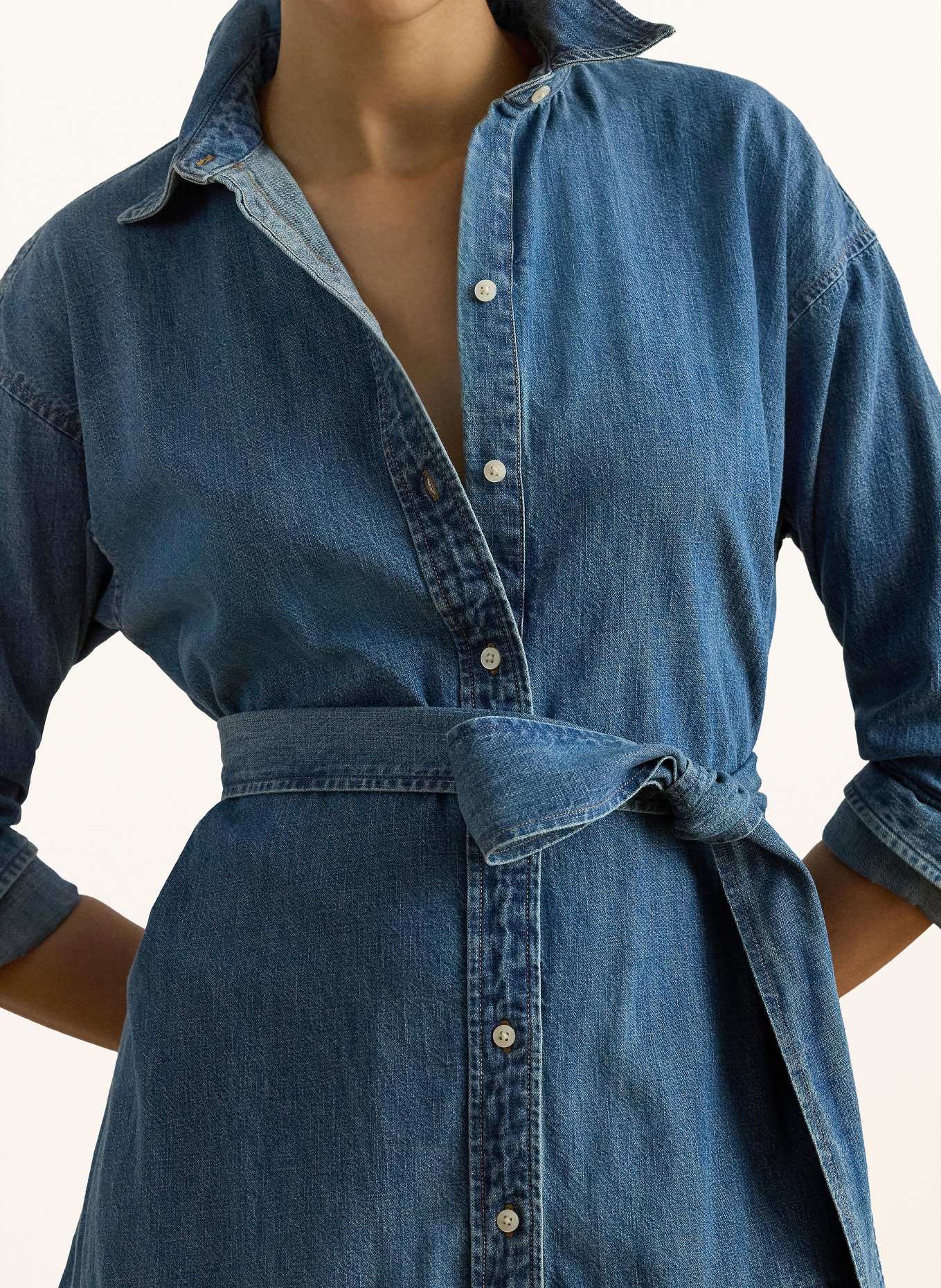 LAUREN RALPH LAUREN robe en jean: BLEU