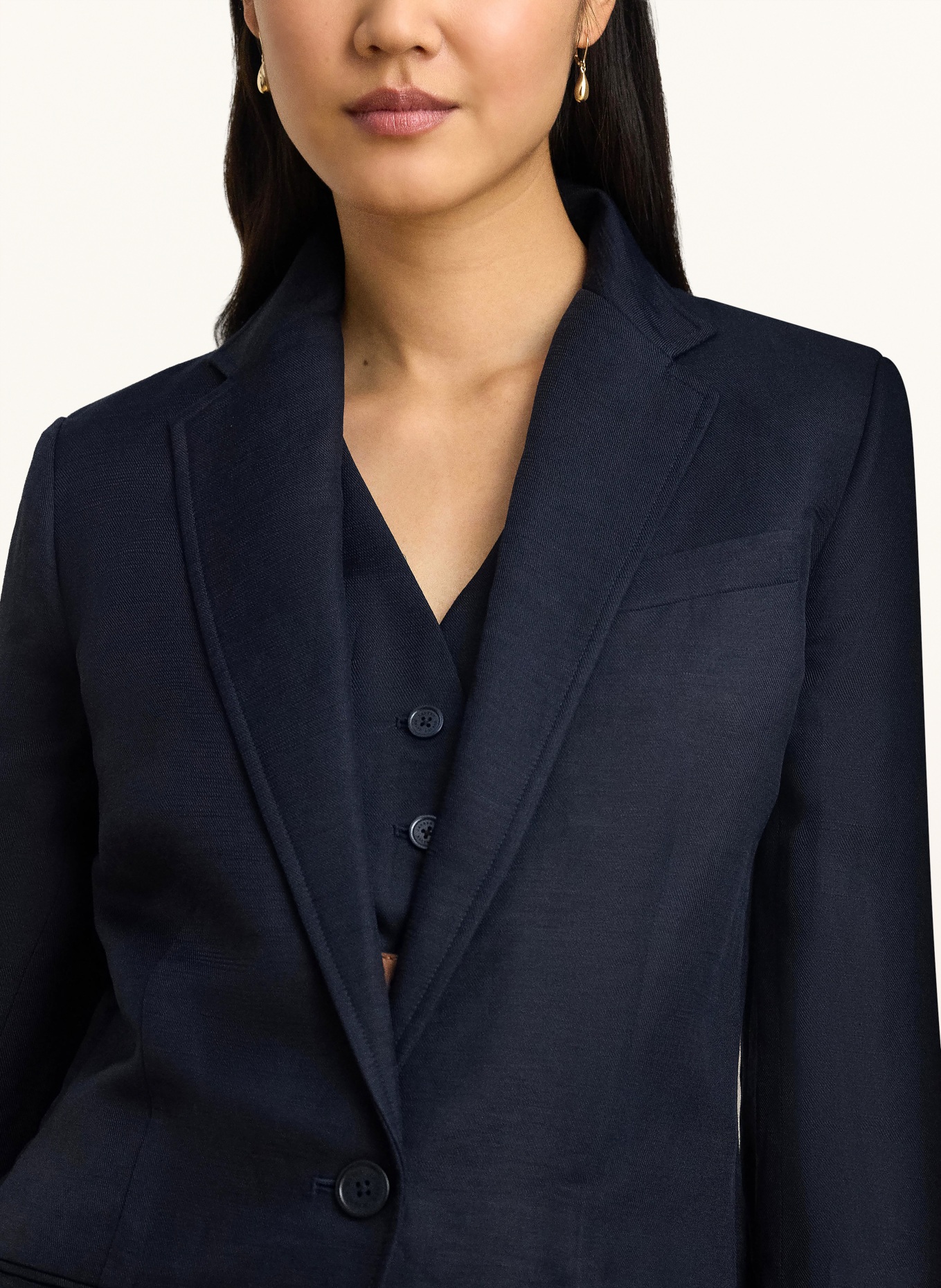 LAUREN RALPH LAUREN Blazer WILONA mit Leinen: DUNKELBLAU