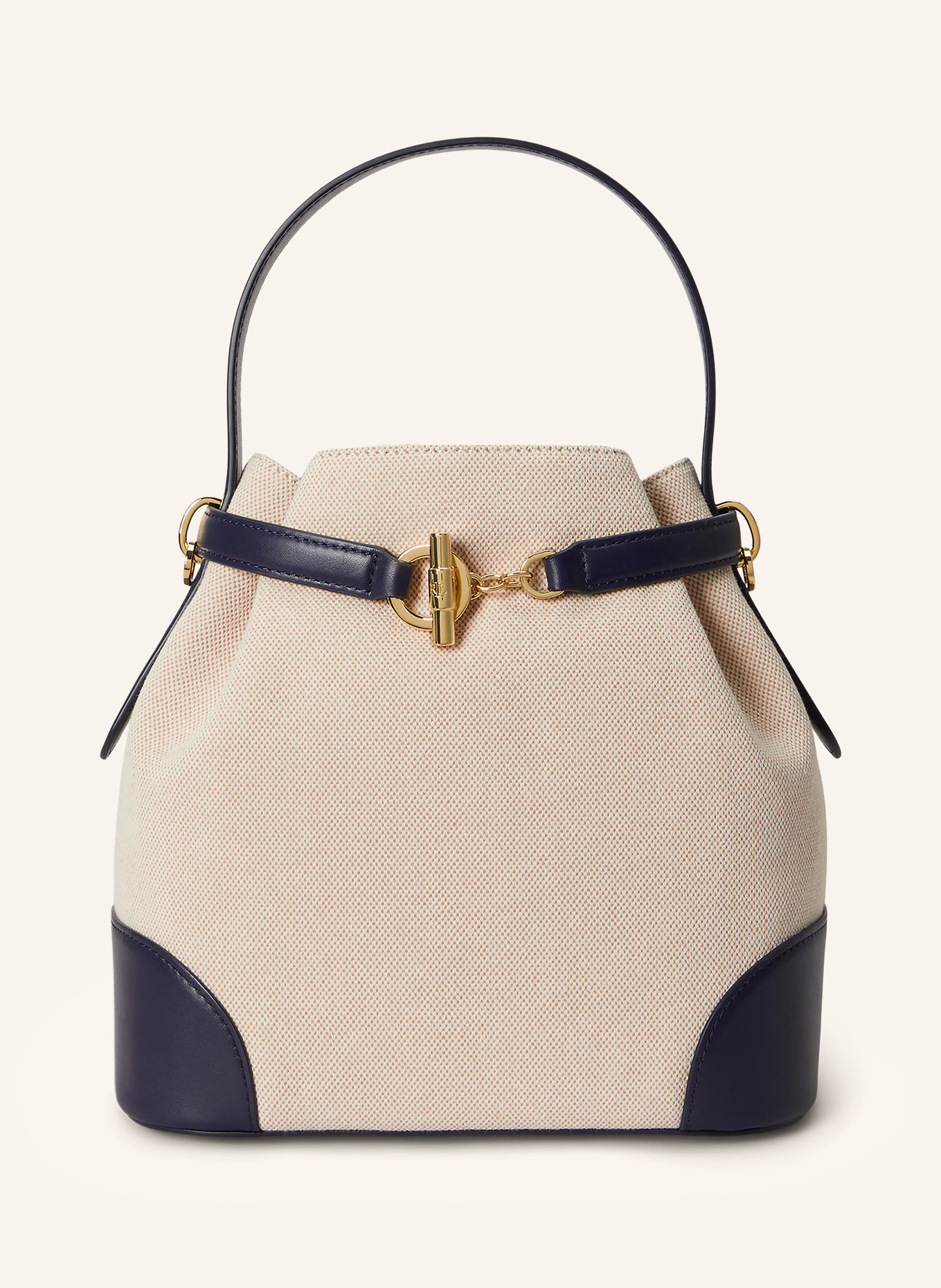 LAUREN RALPH LAUREN Handtasche: HELLBRAUN / GOLD / SCHWARZ