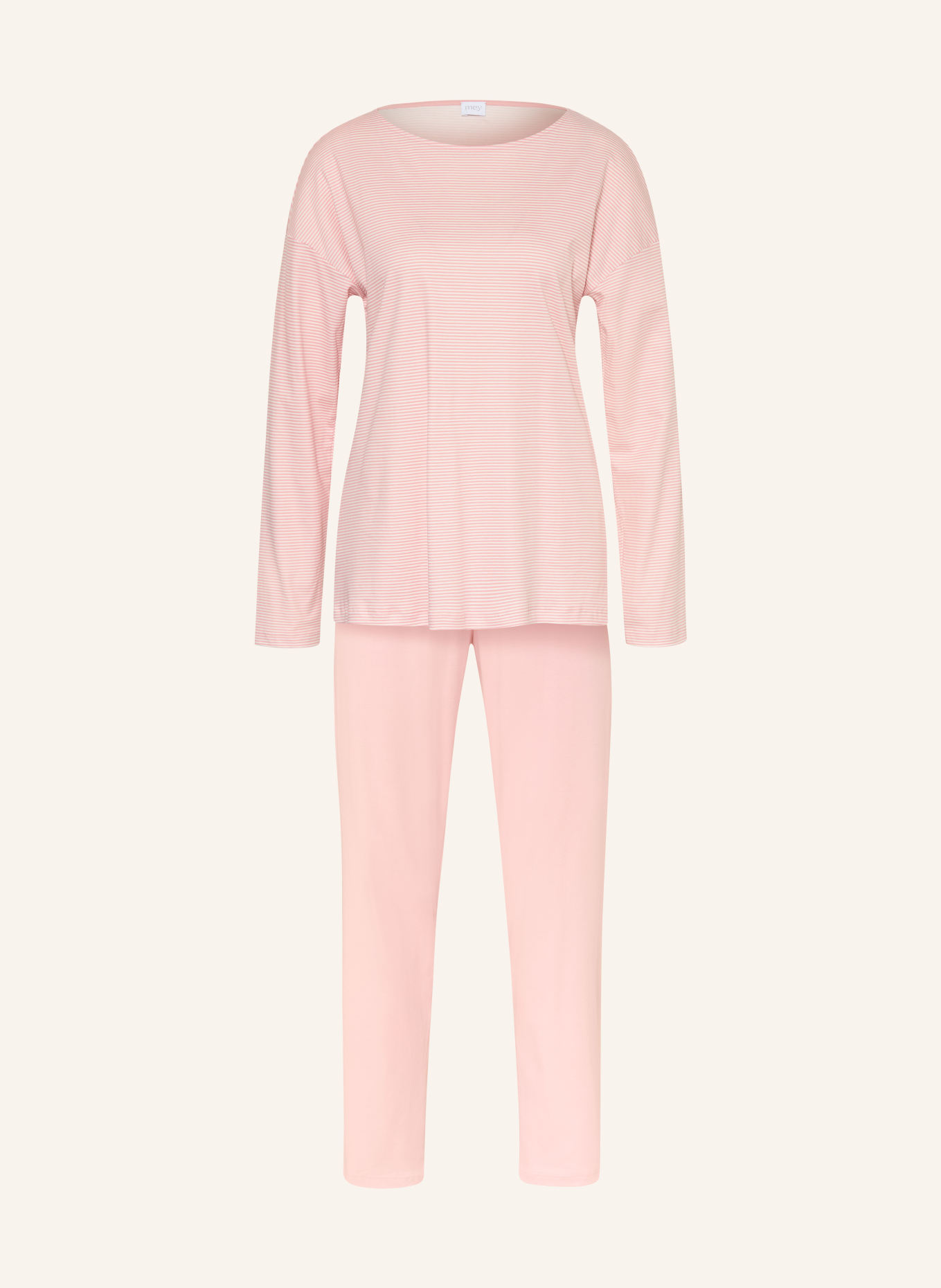 mey Piżama z serii SIMPLE STRIPES: BLADORÓŻOWY / BIAŁY