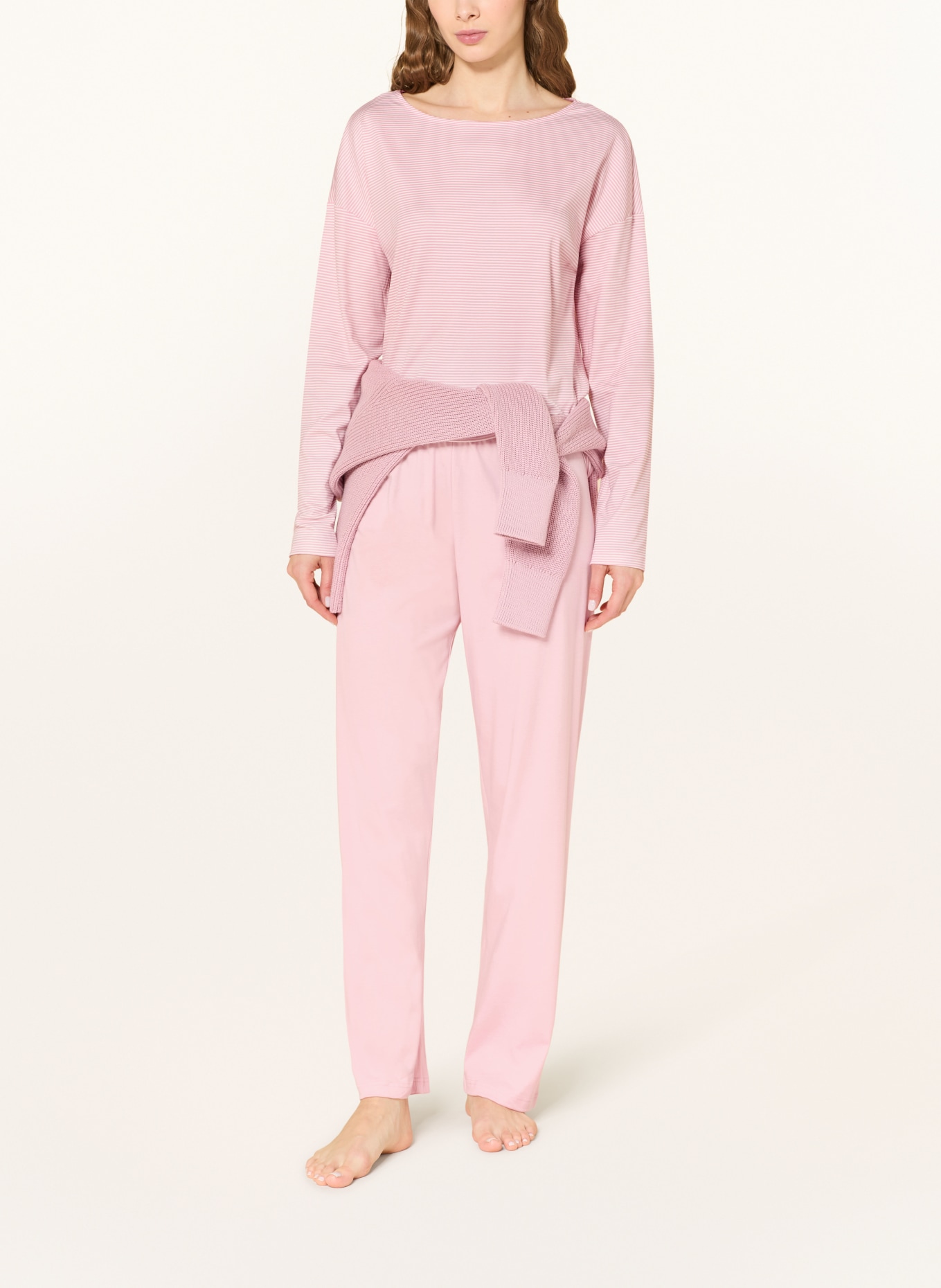 mey Piżama z serii SIMPLE STRIPES: BLADORÓŻOWY / BIAŁY