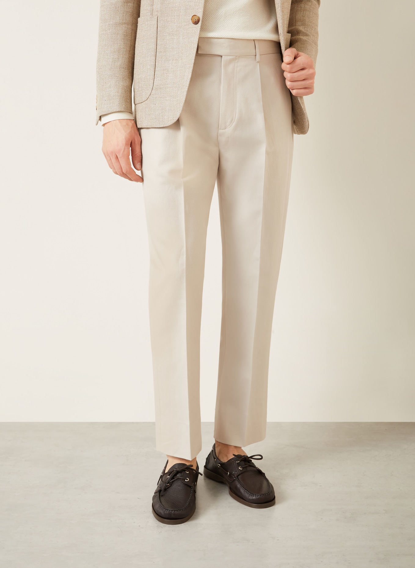 ZEGNA Pleated Fit Pants: BEIGE