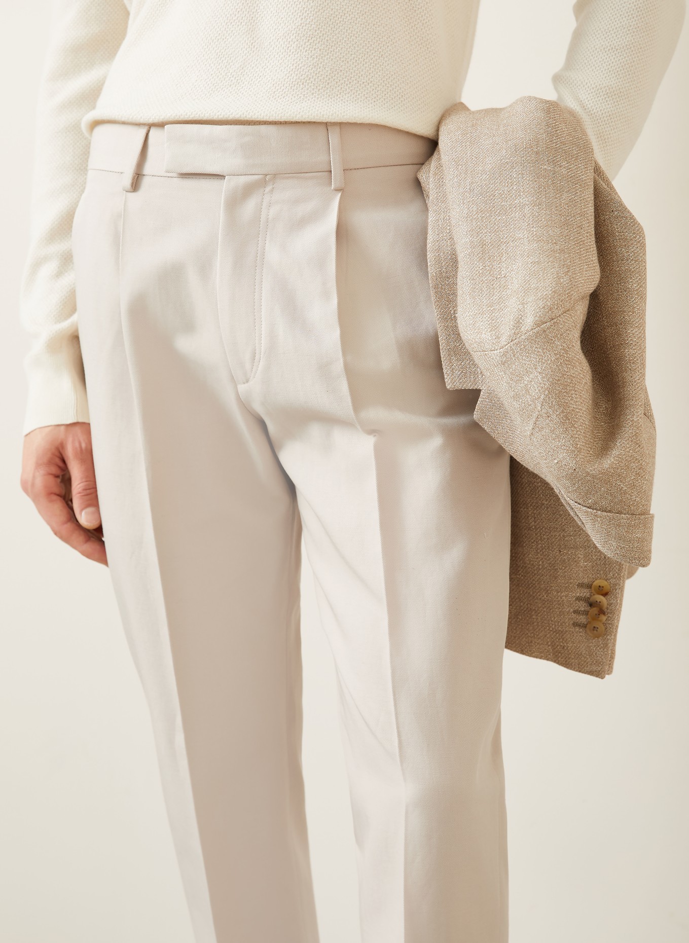 ZEGNA Pleated Fit Pants: BEIGE