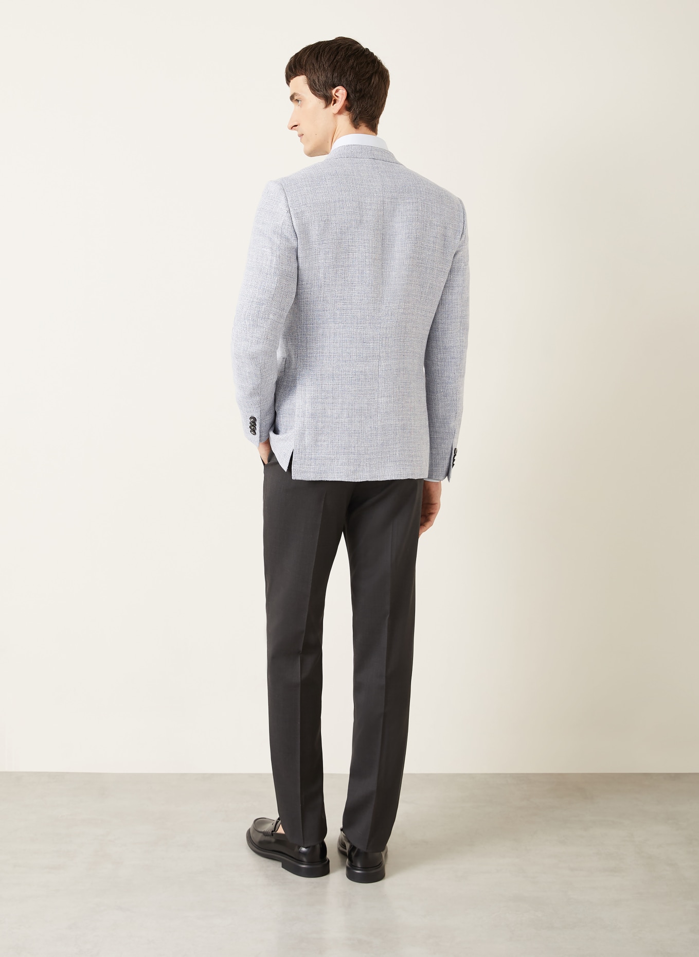 ZEGNA Extra slim fit linen jacket: BLUE GRAY