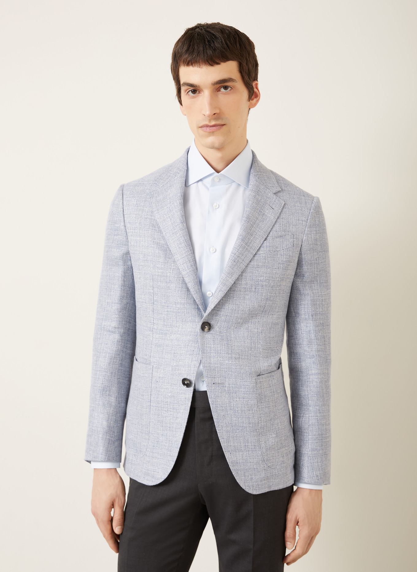 ZEGNA Extra slim fit linen jacket: BLUE GRAY