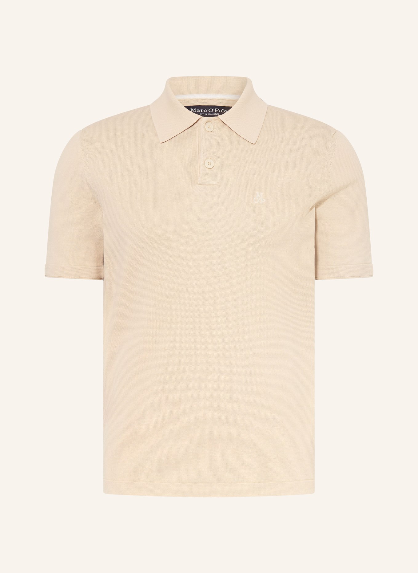 Marc O'Polo Strick-Poloshirt: BEIGE