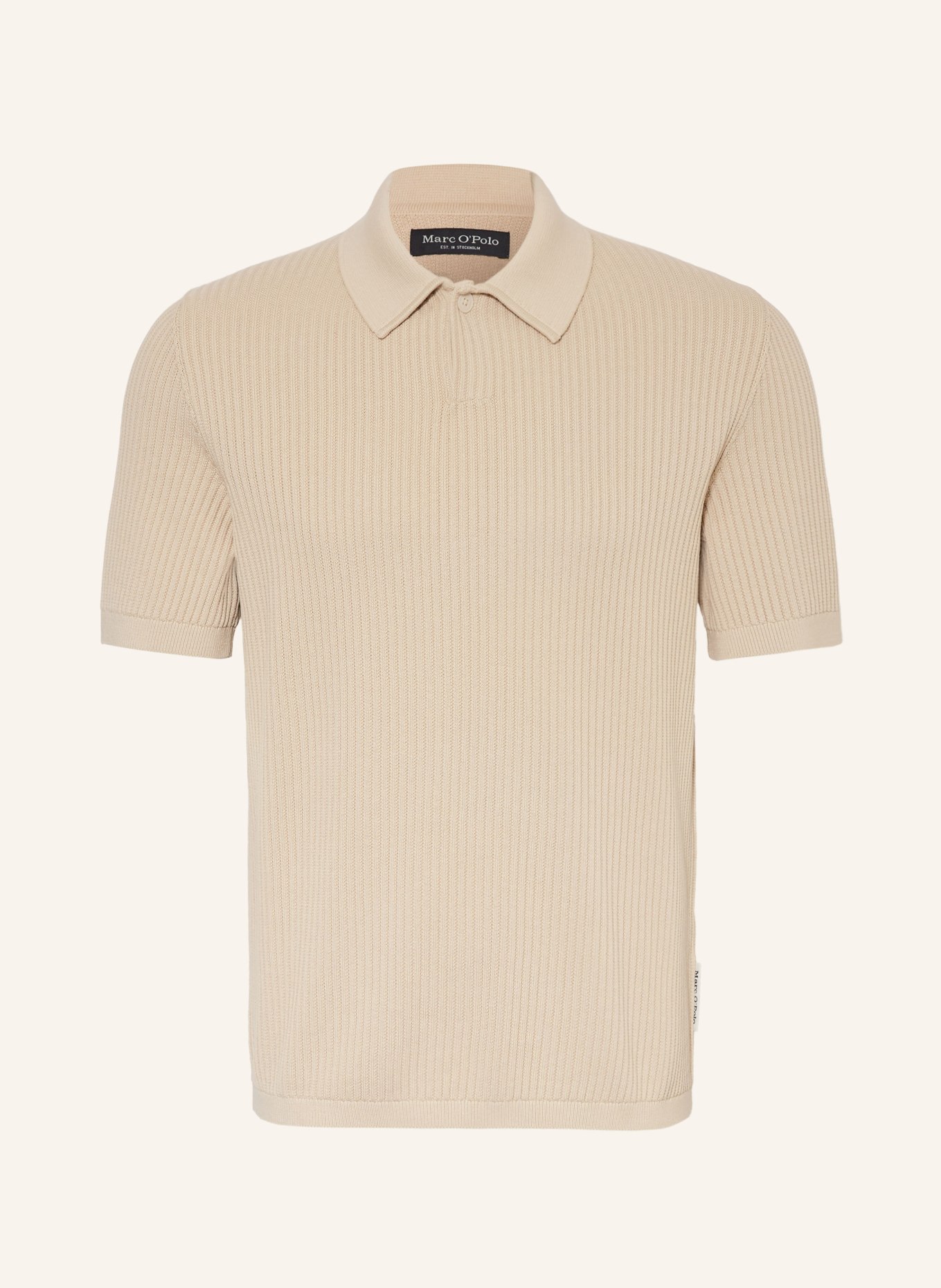 Marc O'Polo Gebreid poloshirt: BEIGE