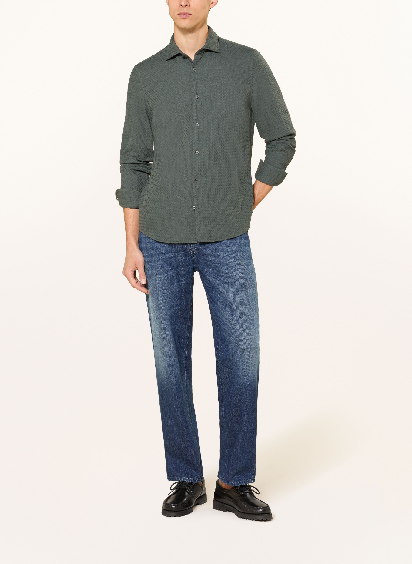 Marc O'Polo Koszula o kroju dopasowanym: CIEMNOZIELONY