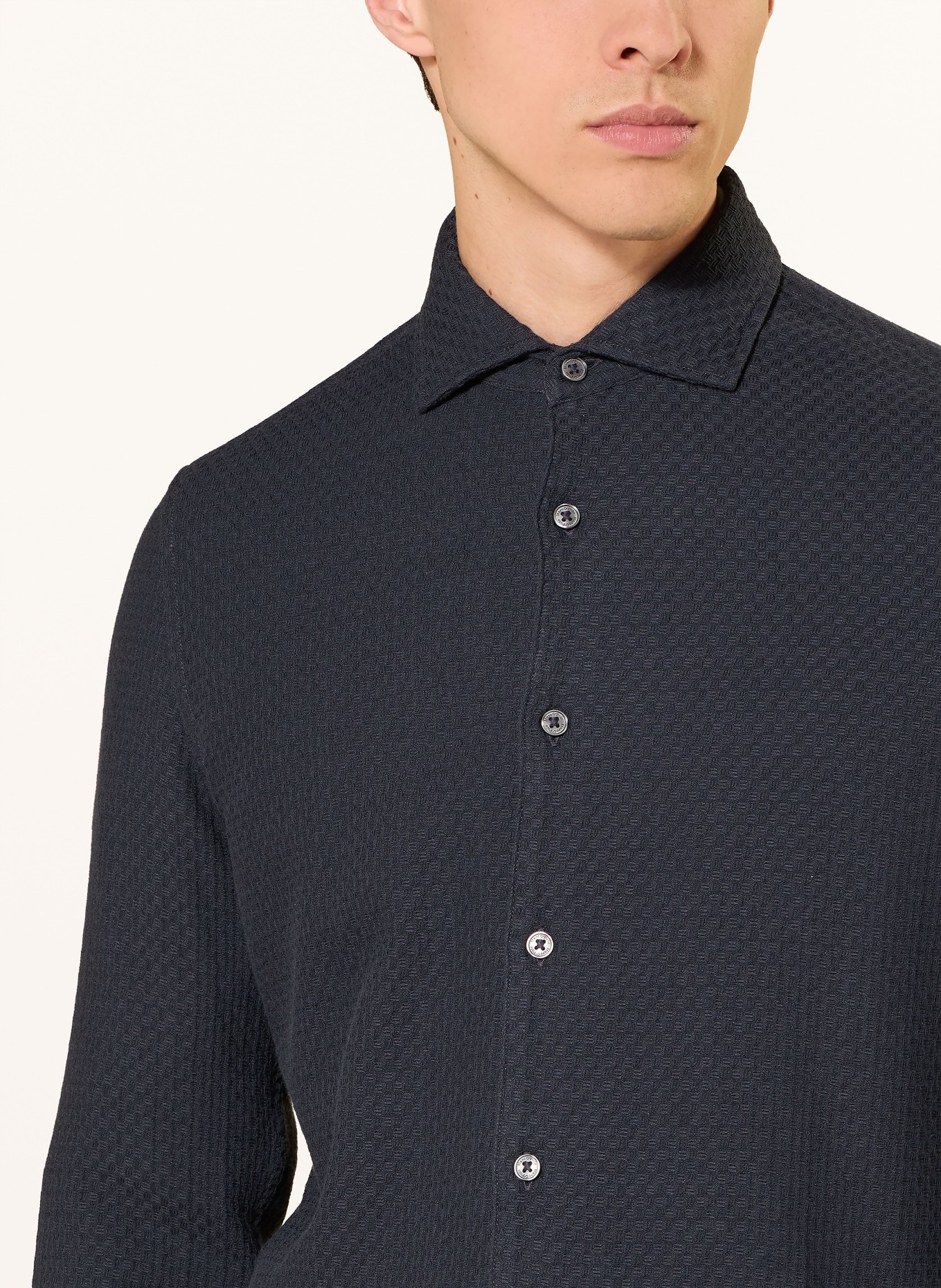 Marc O'Polo Hemd Shaped Fit: DUNKELBLAU