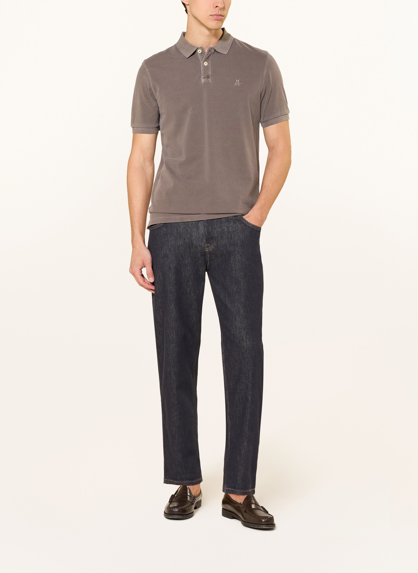 Marc O'Polo piqué polo shirt: BROWN