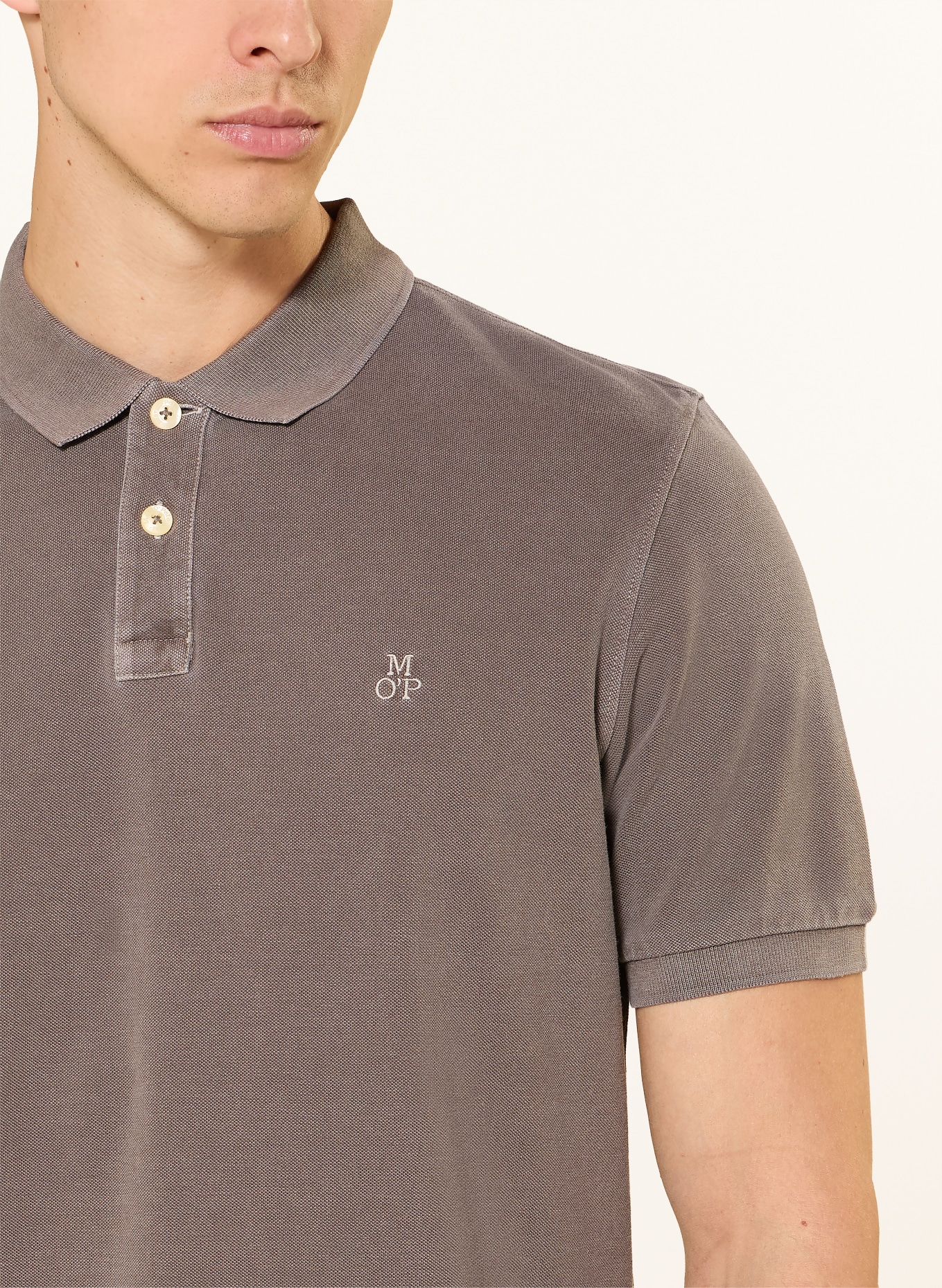 Marc O'Polo piqué polo shirt: BROWN