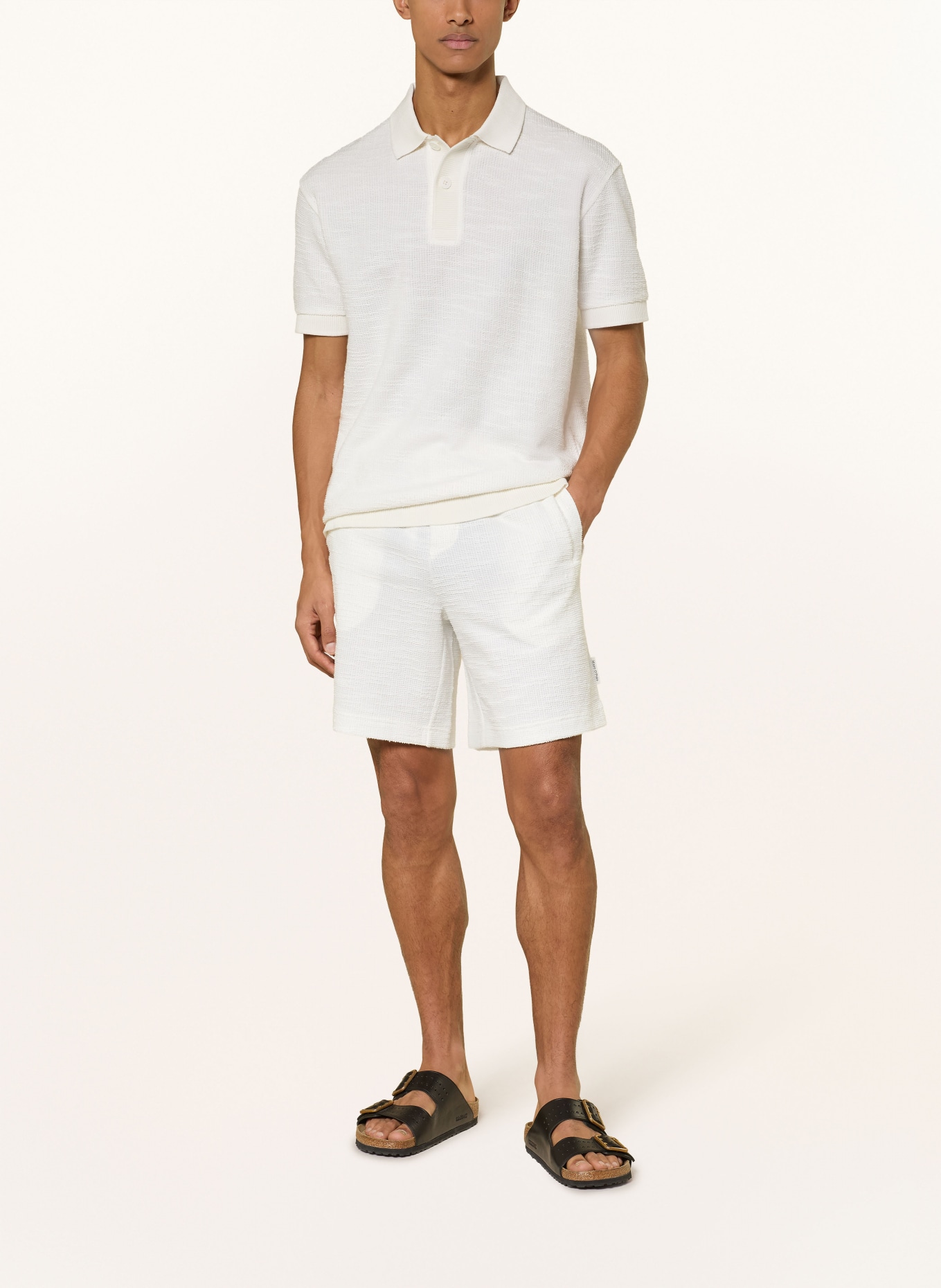 Marc O'Polo Short bouclé coupe décontractée: BLANC