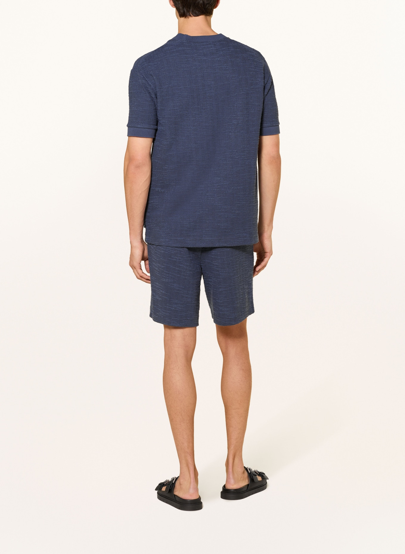 Marc O'Polo Bouclé-Shorts Relaxed Fit: DUNKELBLAU