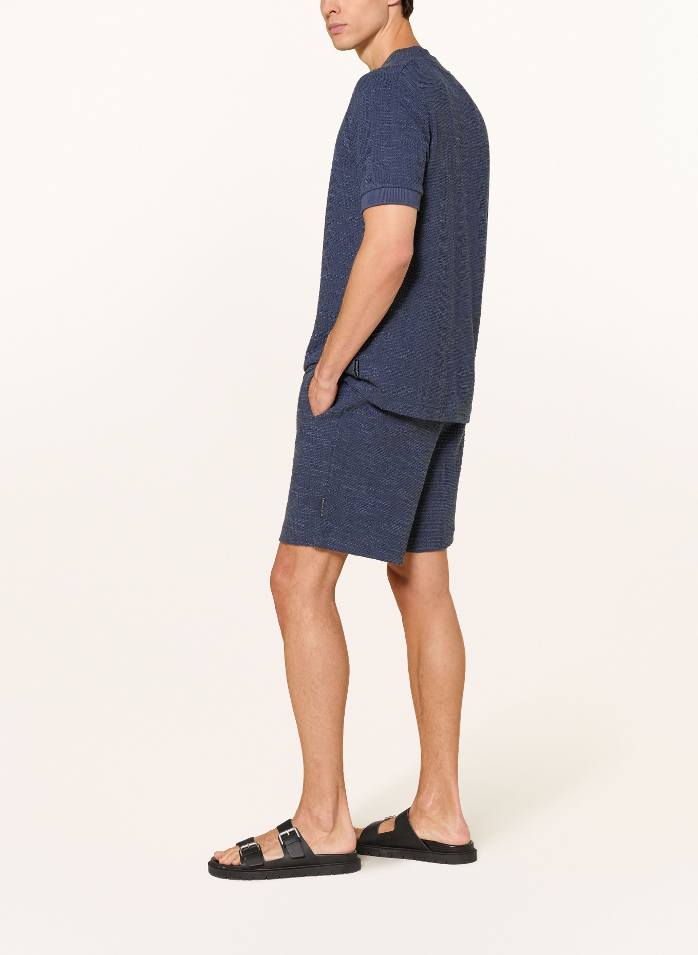 Marc O'Polo Bouclé-Shorts Relaxed Fit: DUNKELBLAU