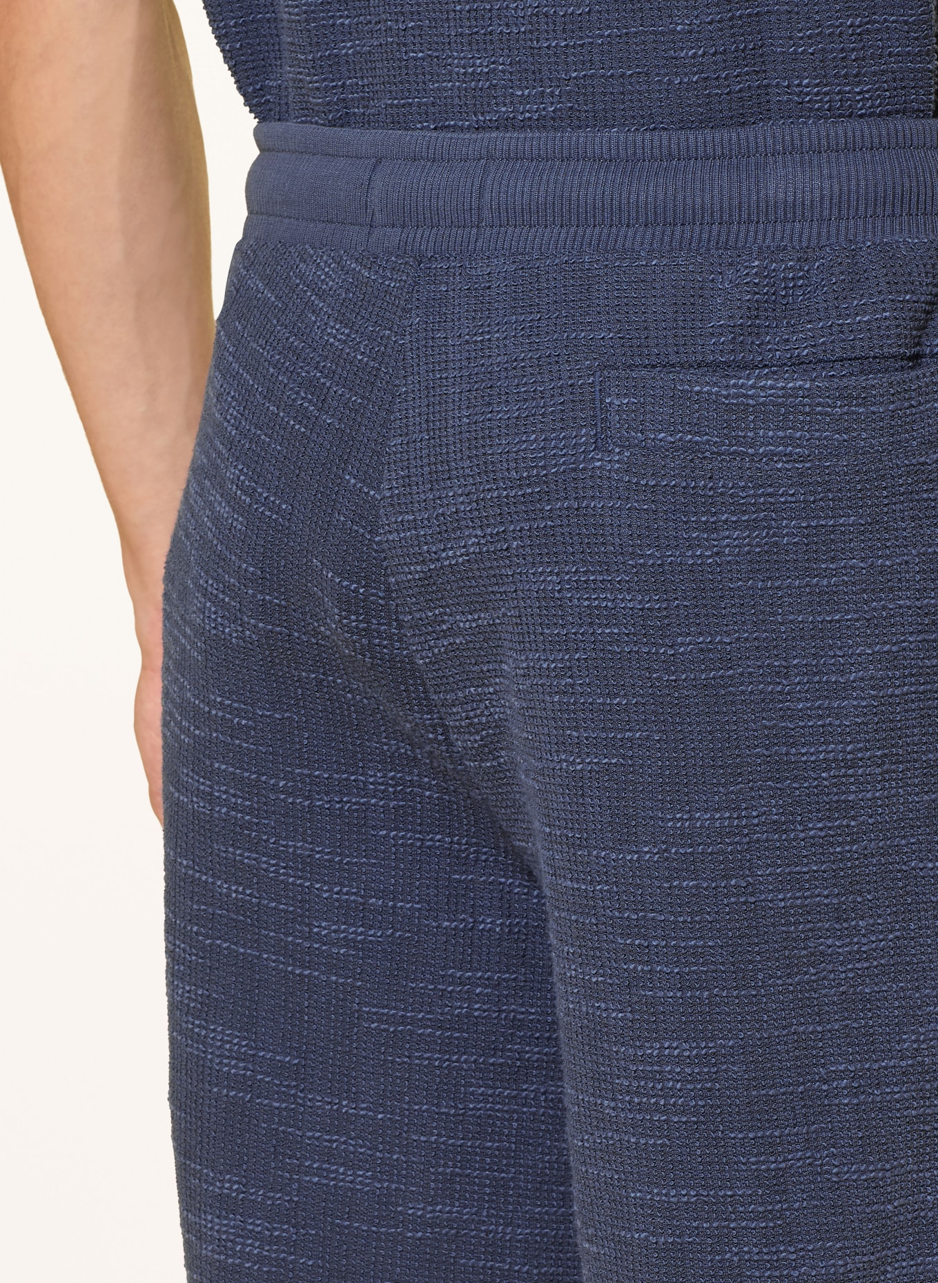 Marc O'Polo Bouclé-Shorts Relaxed Fit: DUNKELBLAU