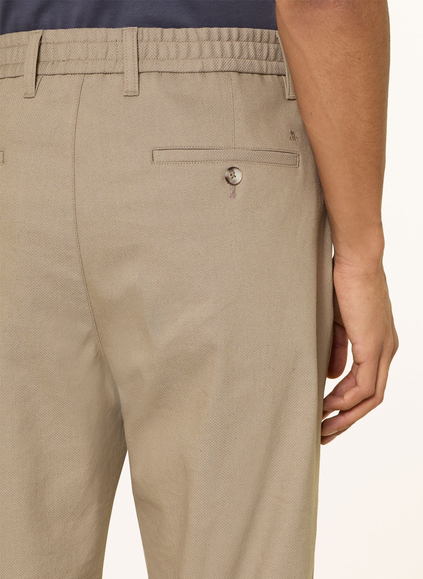 Marc O'Polo BELSBO JOGGER Relaxed Fit Chinos with Linen: BEIGE