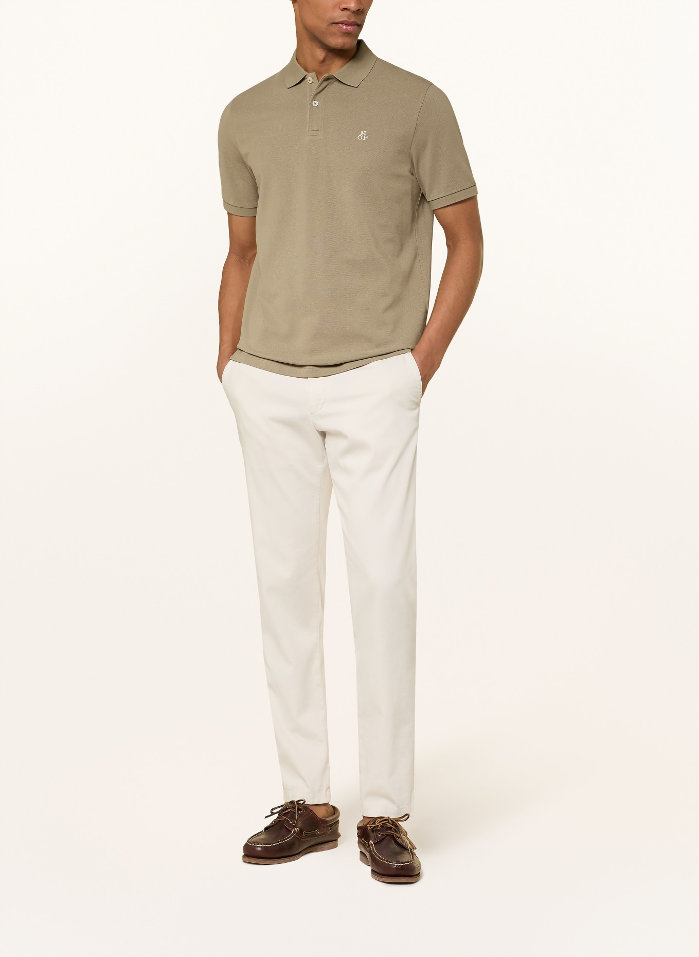 Marc O'Polo Piqué polokošile Regular Fit: BÉŽOVÁ