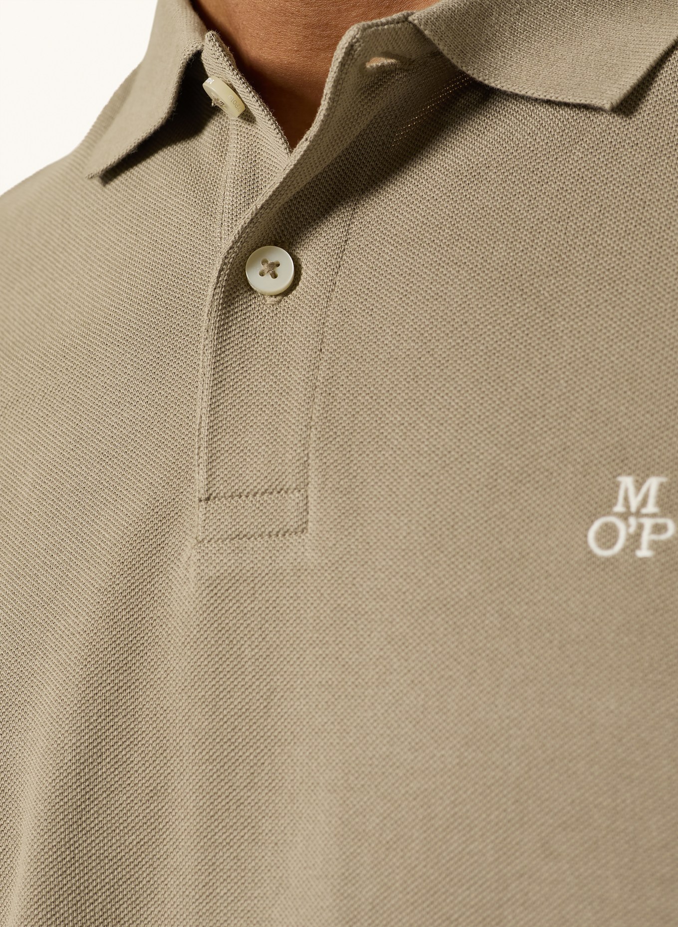 Marc O'Polo Piqué polokošile Regular Fit: BÉŽOVÁ