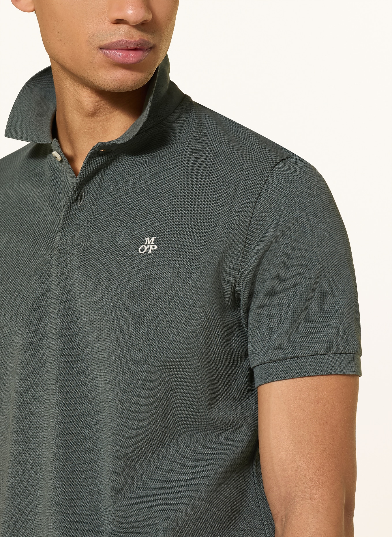 Marc O'Polo Piqué-Poloshirt Regular Fit: DUNKELGRÜN