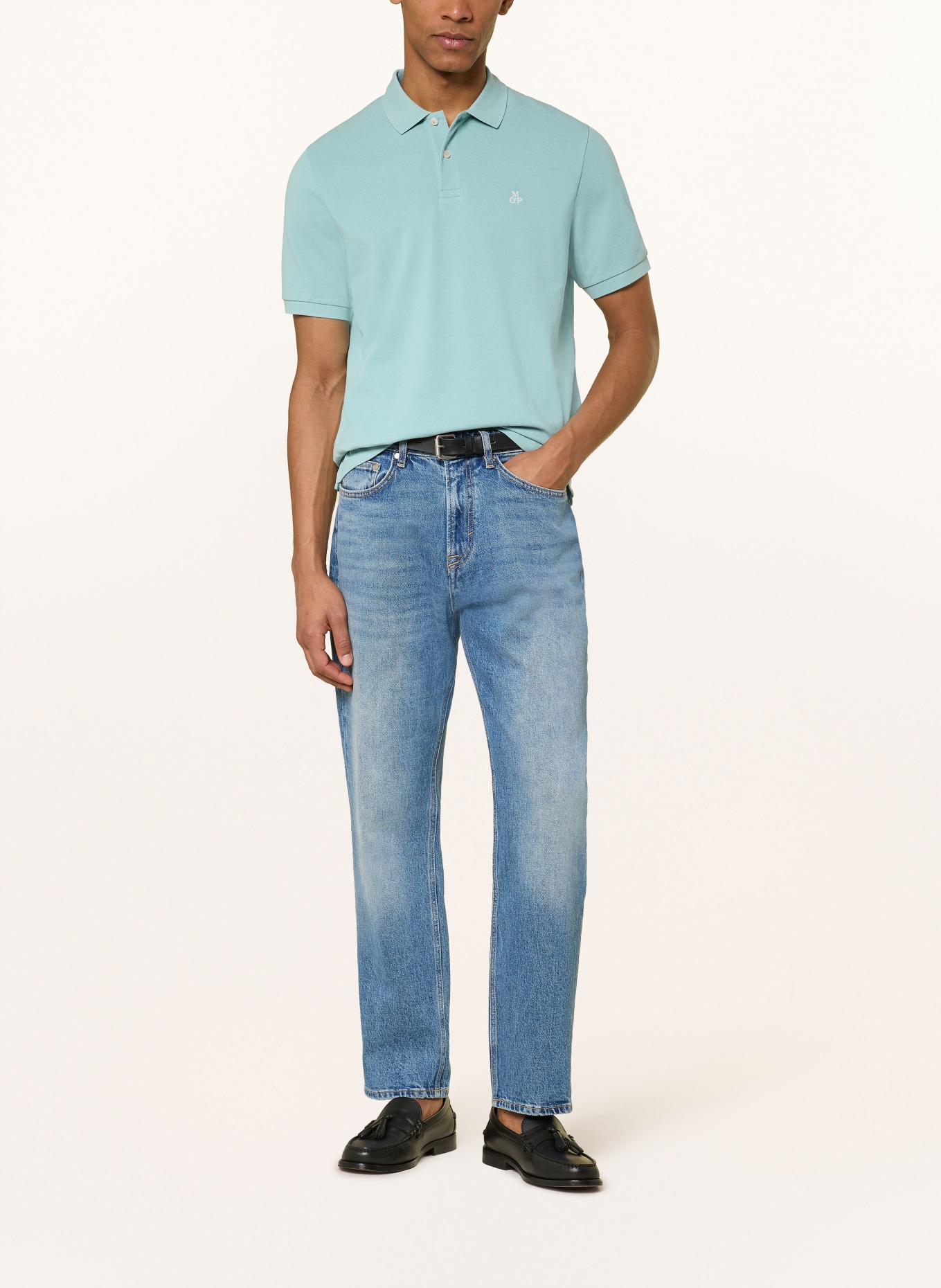 Marc O'Polo Koszulka polo z pikowanym wzorem Regular Fit: MIĘTOWY