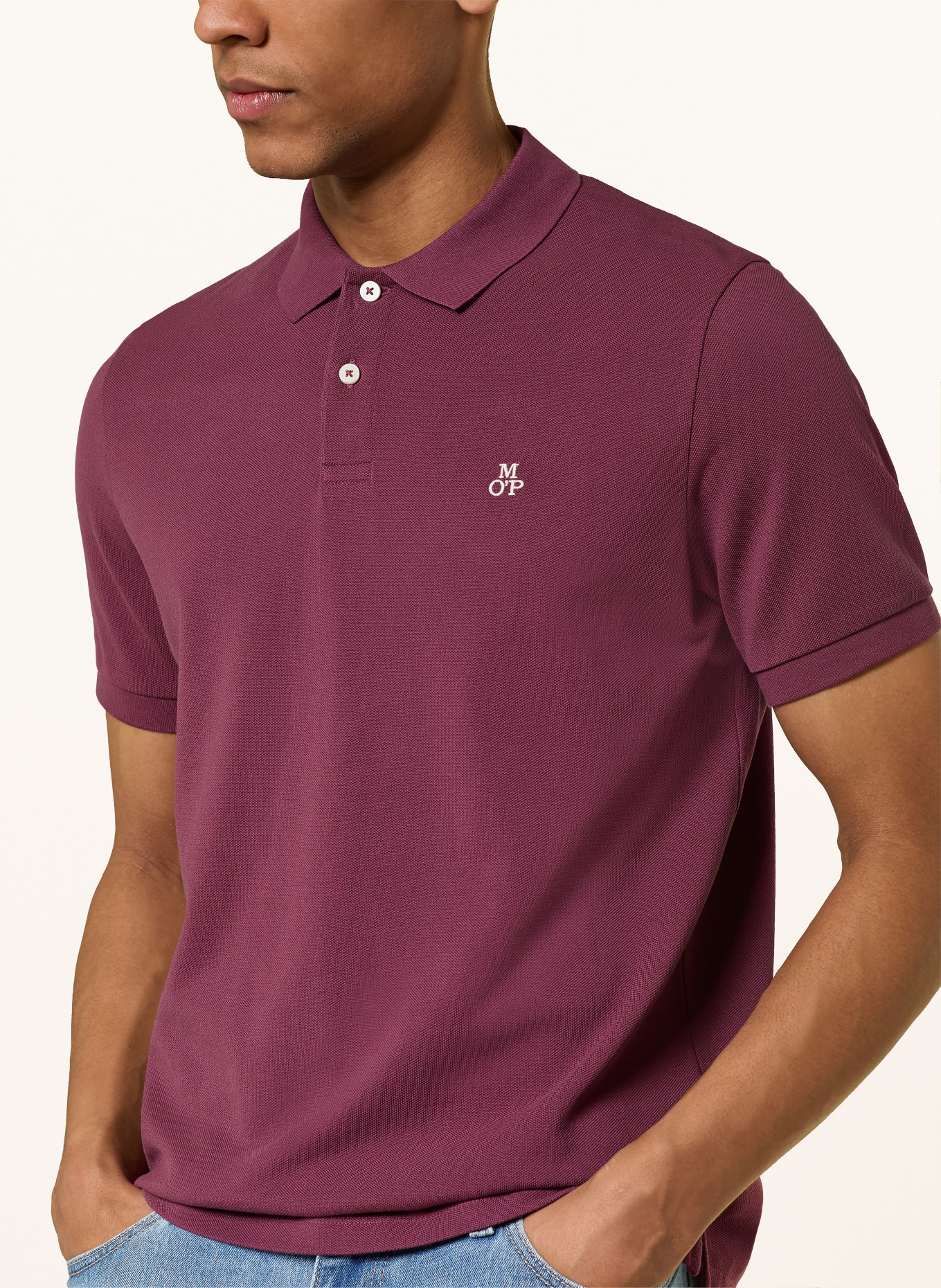 Marc O'Polo Piqué polokošile Regular Fit: TMAVĚ ČERVENÁ