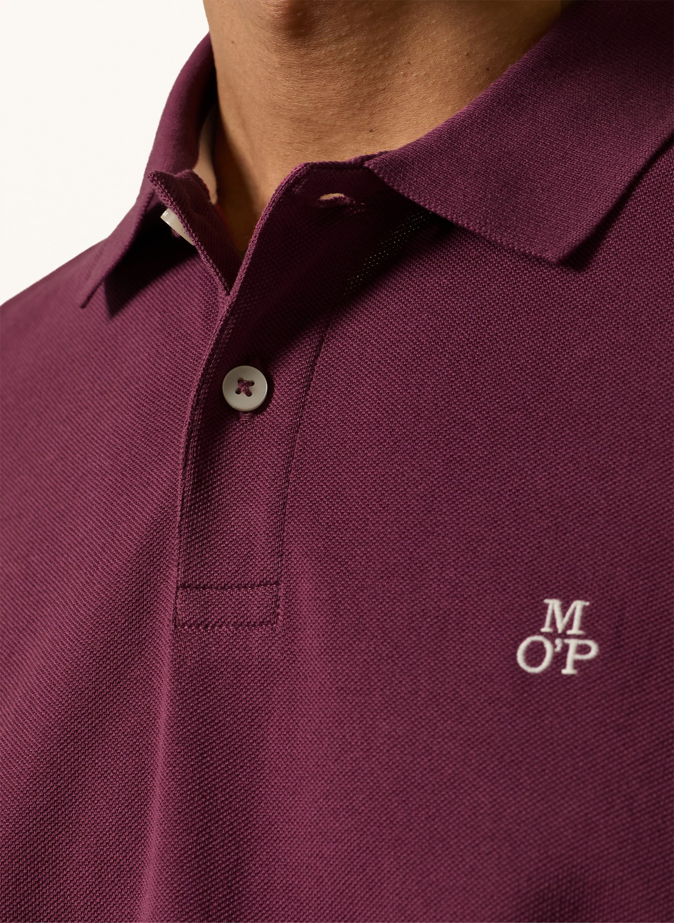 Marc O'Polo Piqué polokošile Regular Fit: TMAVĚ ČERVENÁ