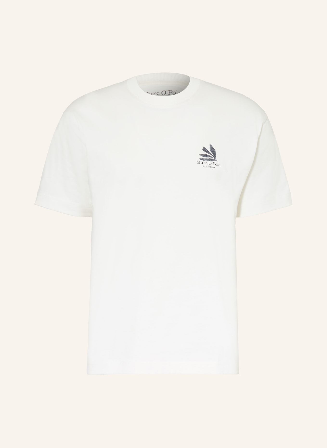 Marc O'Polo T-shirt: BLANC / GRIS FONCÉ / BLEU