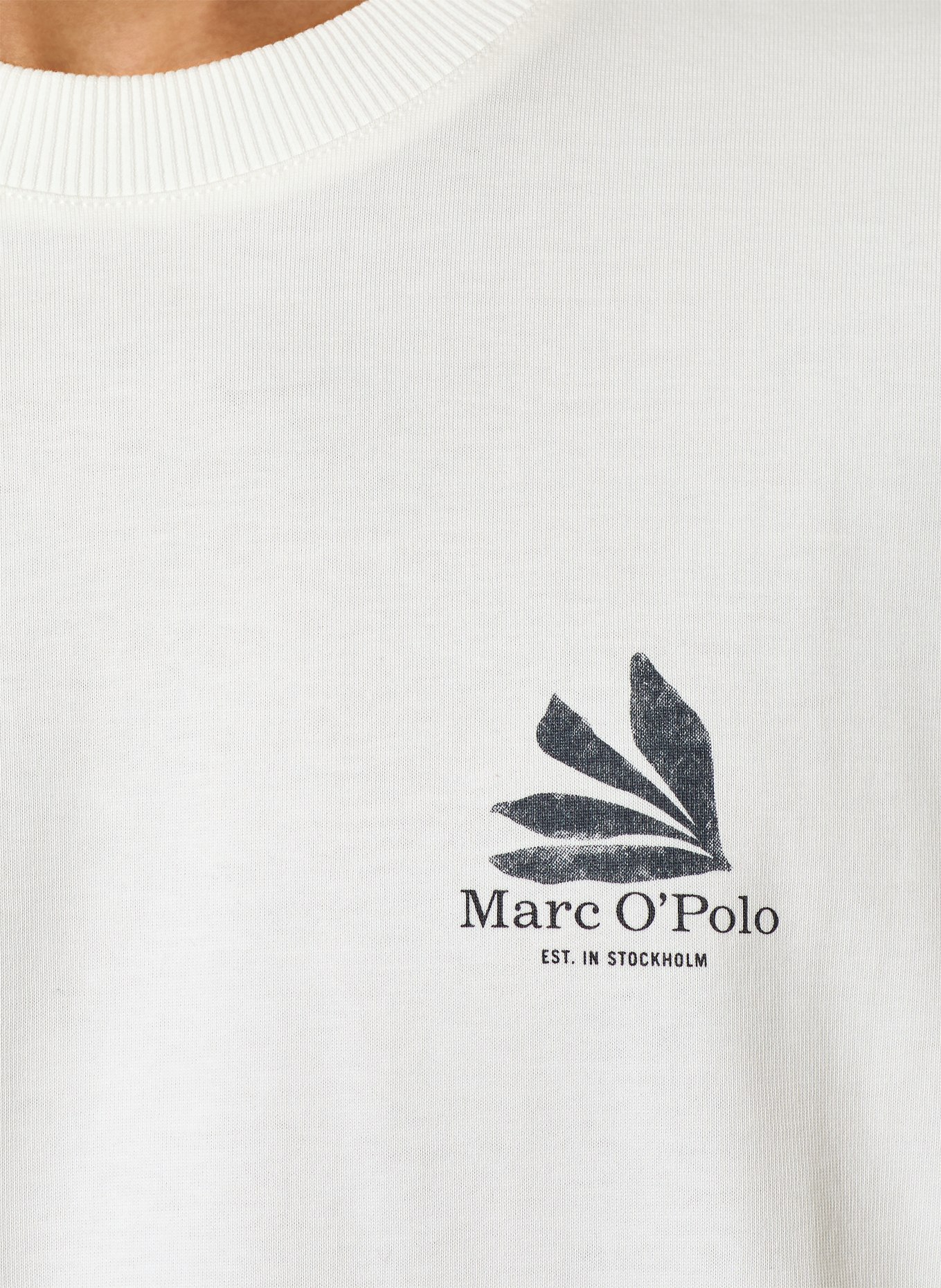 Marc O'Polo T-shirt: BLANC / GRIS FONCÉ / BLEU