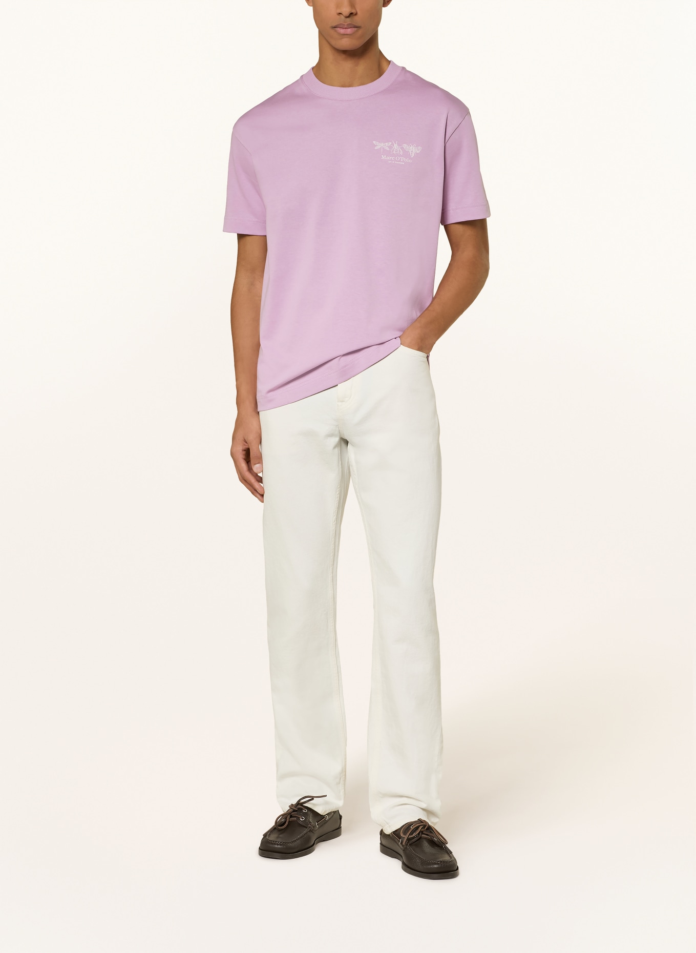 Marc O'Polo T-Shirt: HELLLILA / ECRU