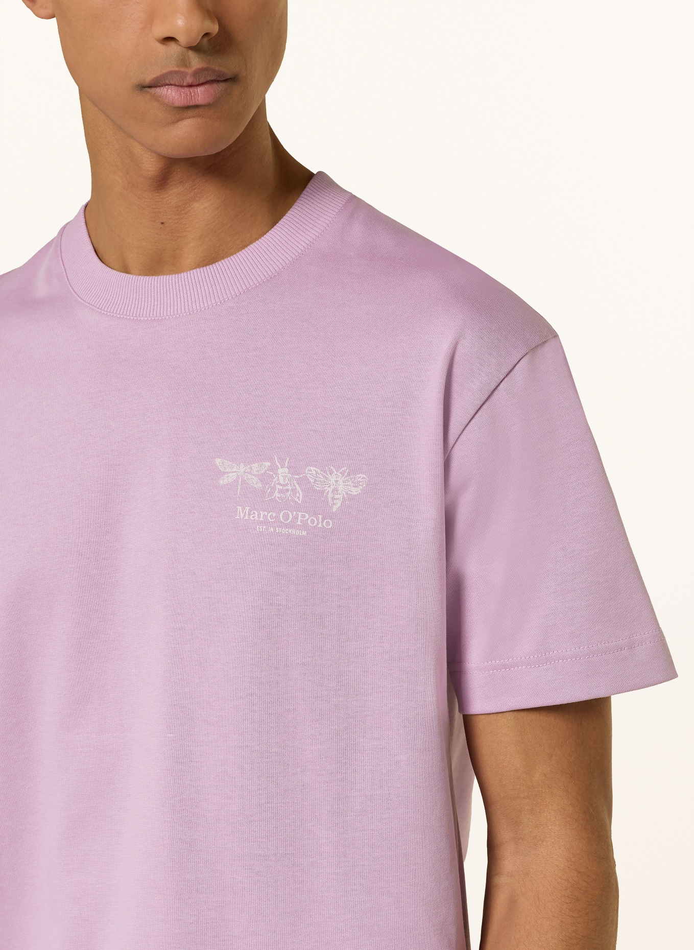 Marc O'Polo T-Shirt: HELLLILA / ECRU