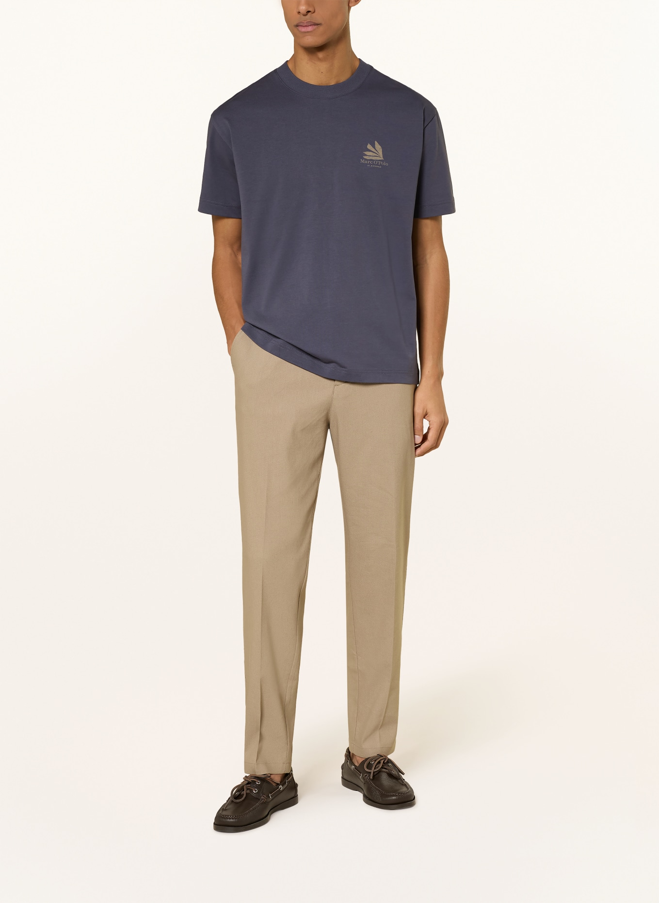 Marc O'Polo T-shirt: BLEU FONCÉ / CRÈME / KAKI