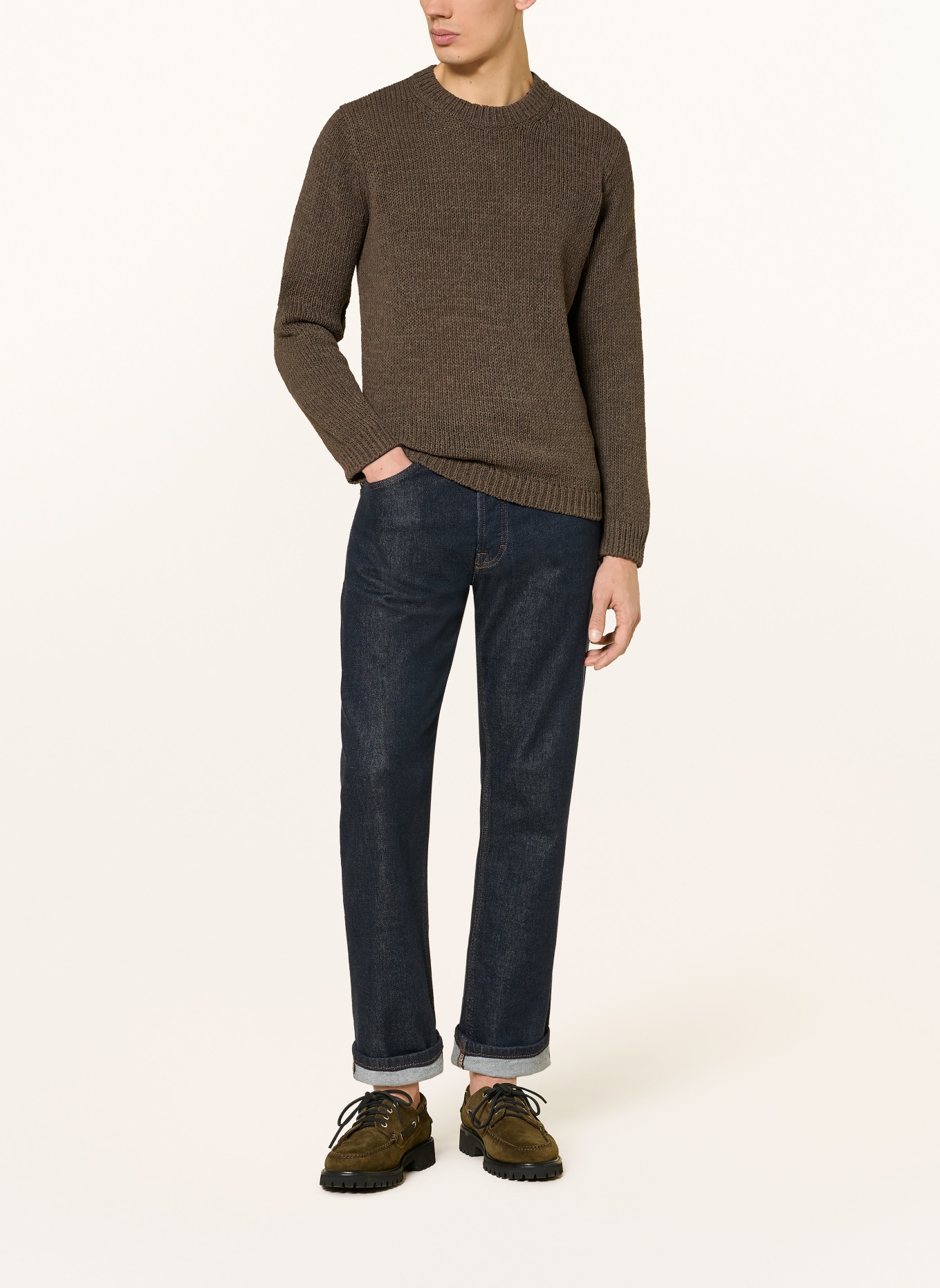 Marc O'Polo sweter: CIEMNOBRĄZOWY