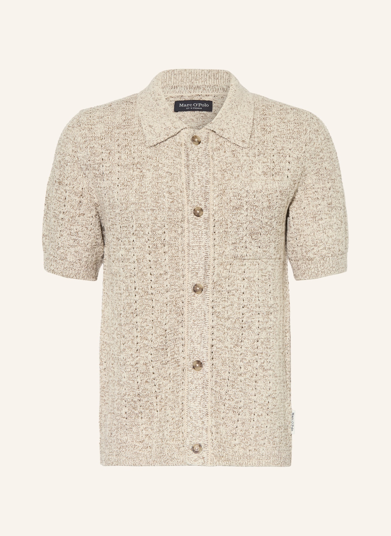 Marc O'Polo Strickhemd Slim Fit: BEIGE