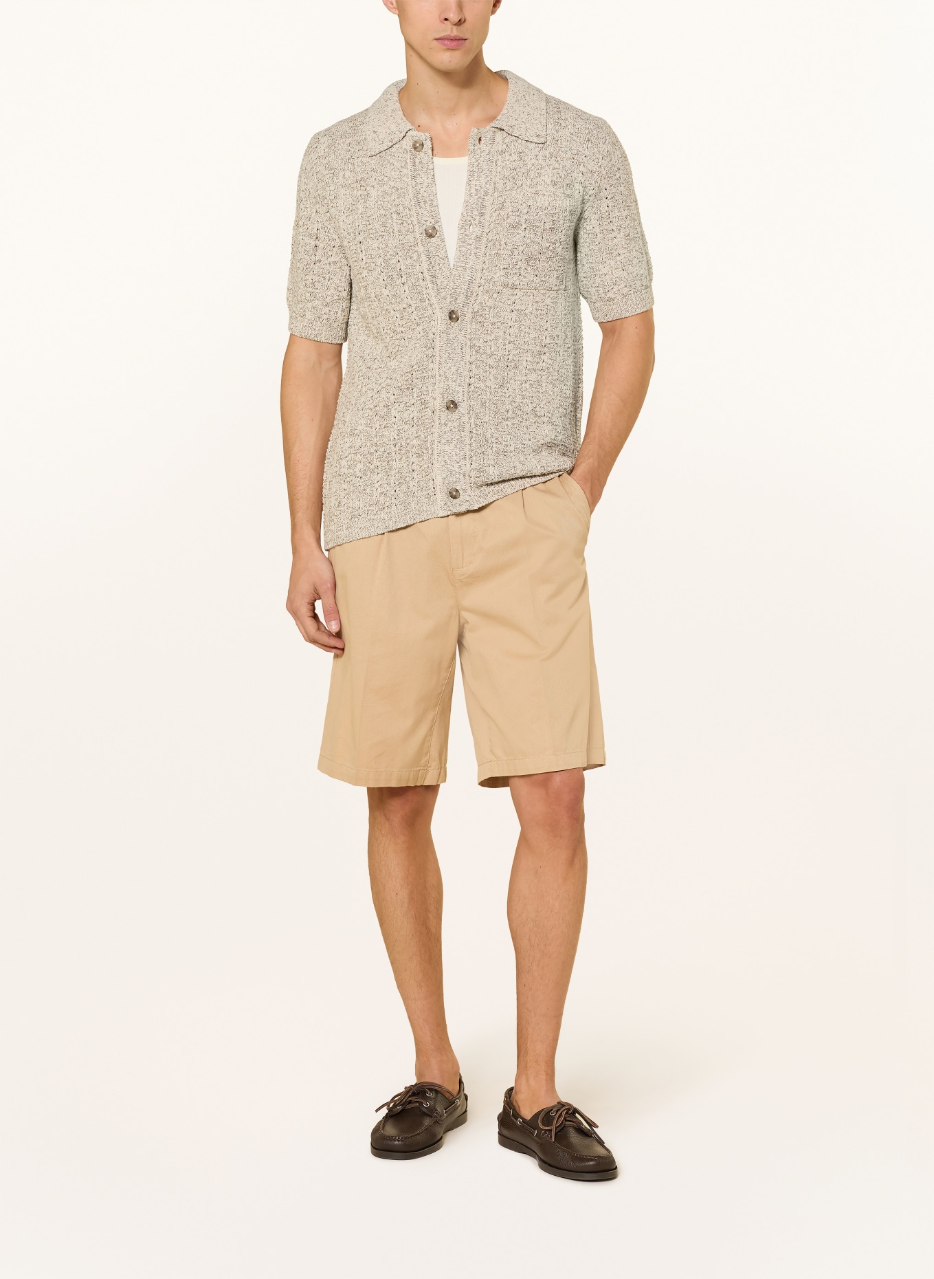 Marc O'Polo Strickhemd Slim Fit: BEIGE