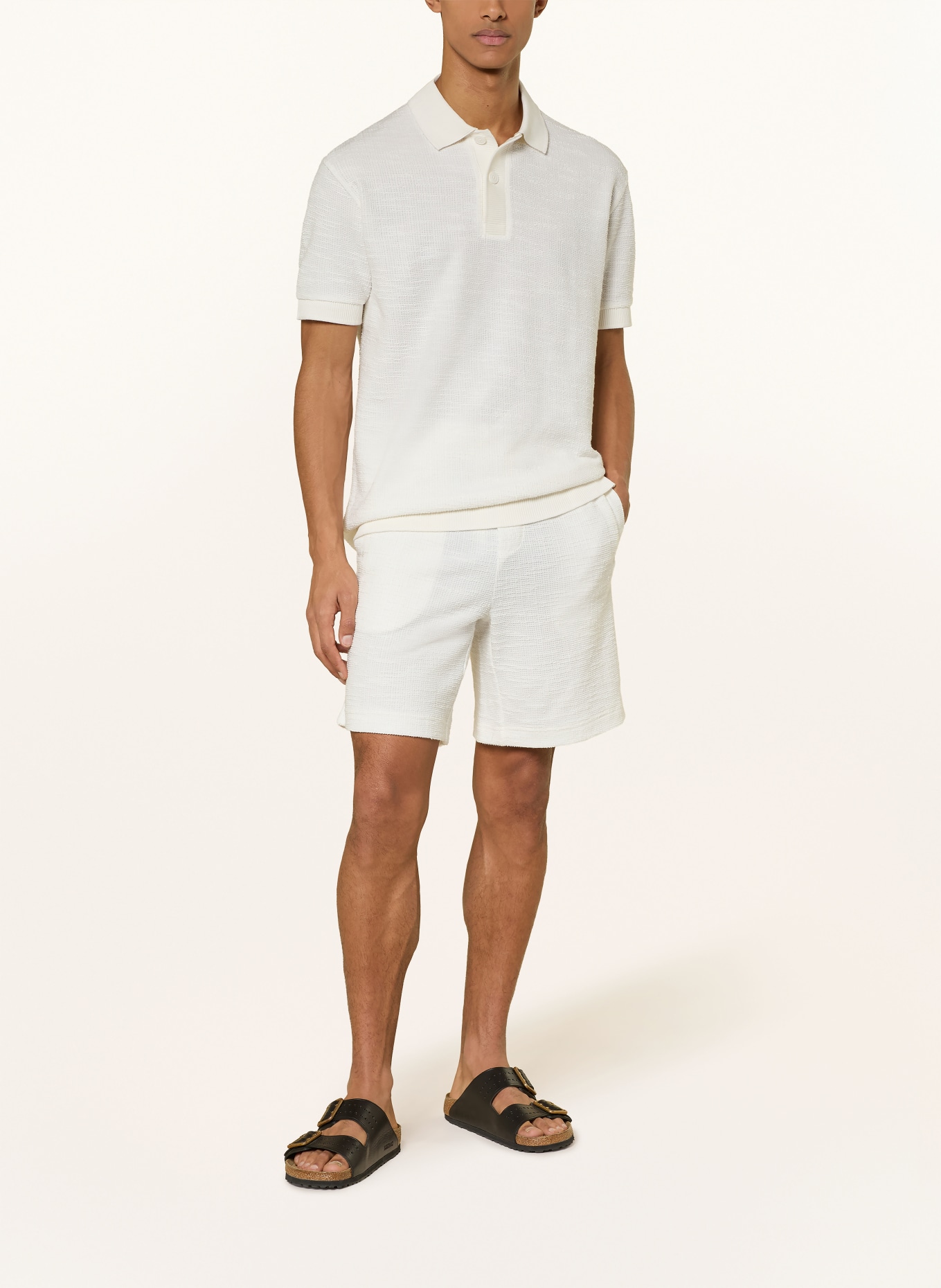 Marc O'Polo Strick-Poloshirt Relaxed Fit: WEISS