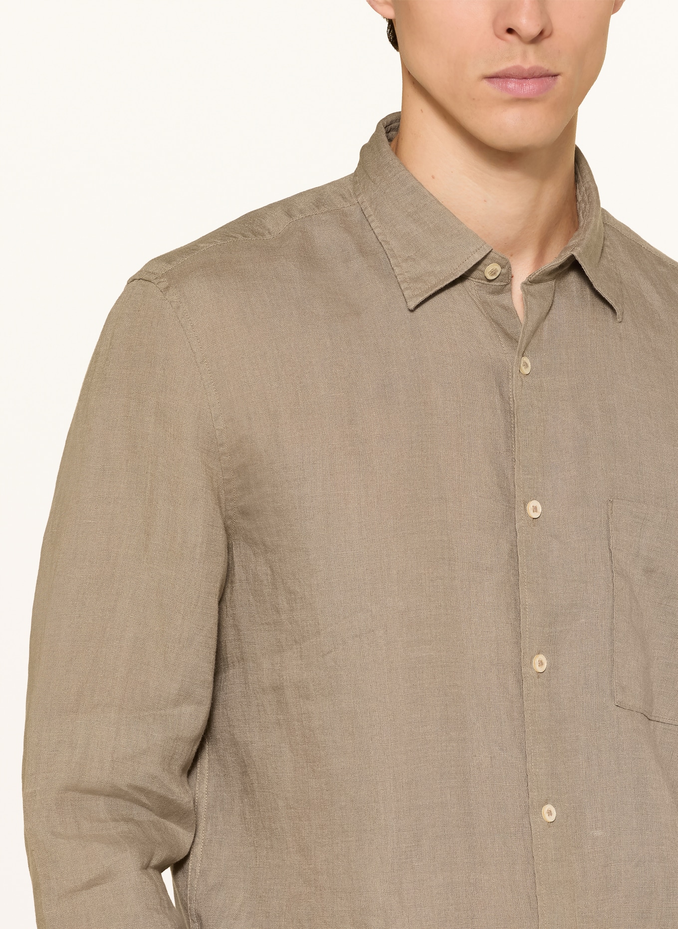 Marc O'Polo Leinenhemd Regular Fit: BEIGE