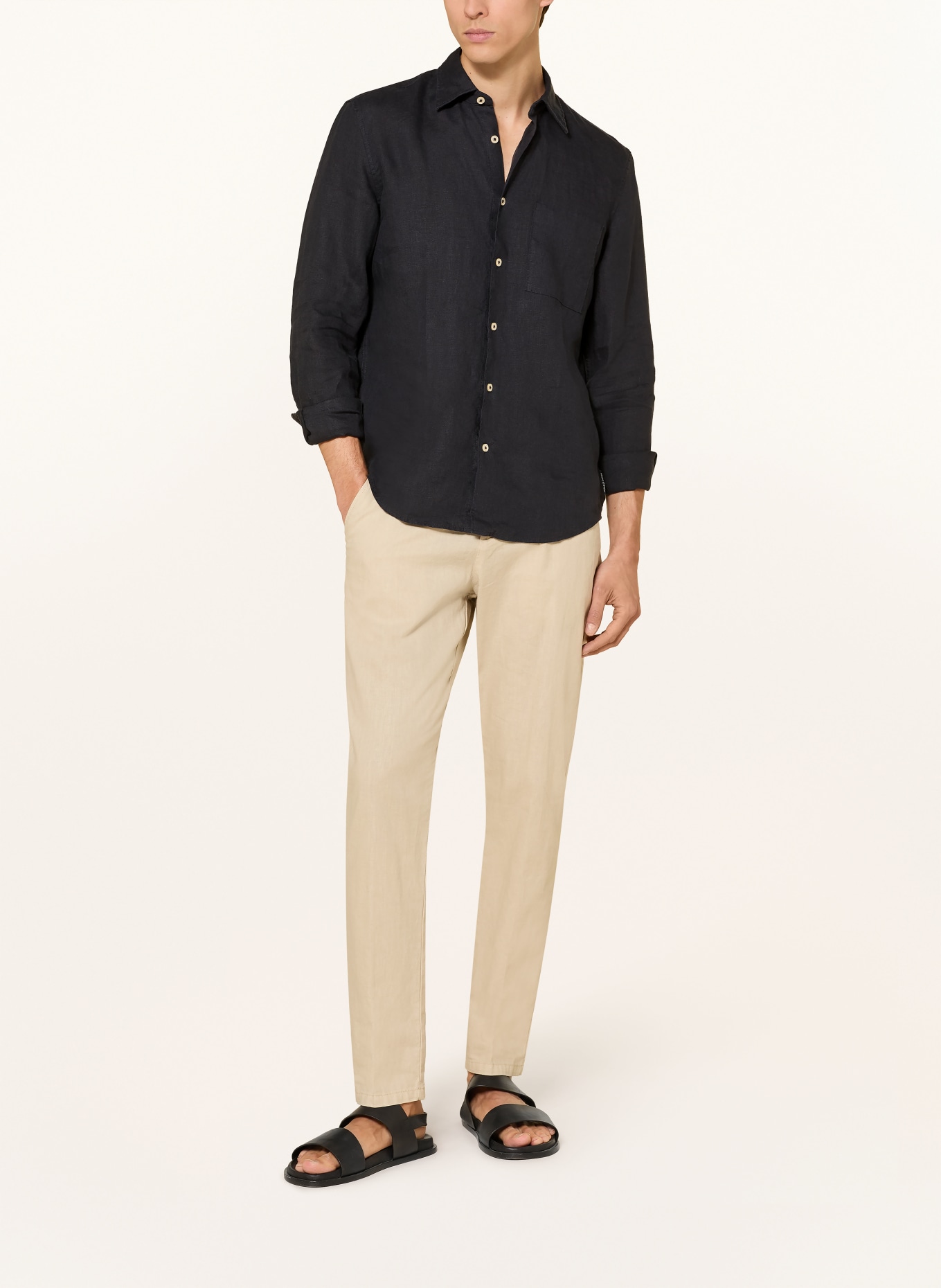 Marc O'Polo Regular fit linen shirt: BLACK