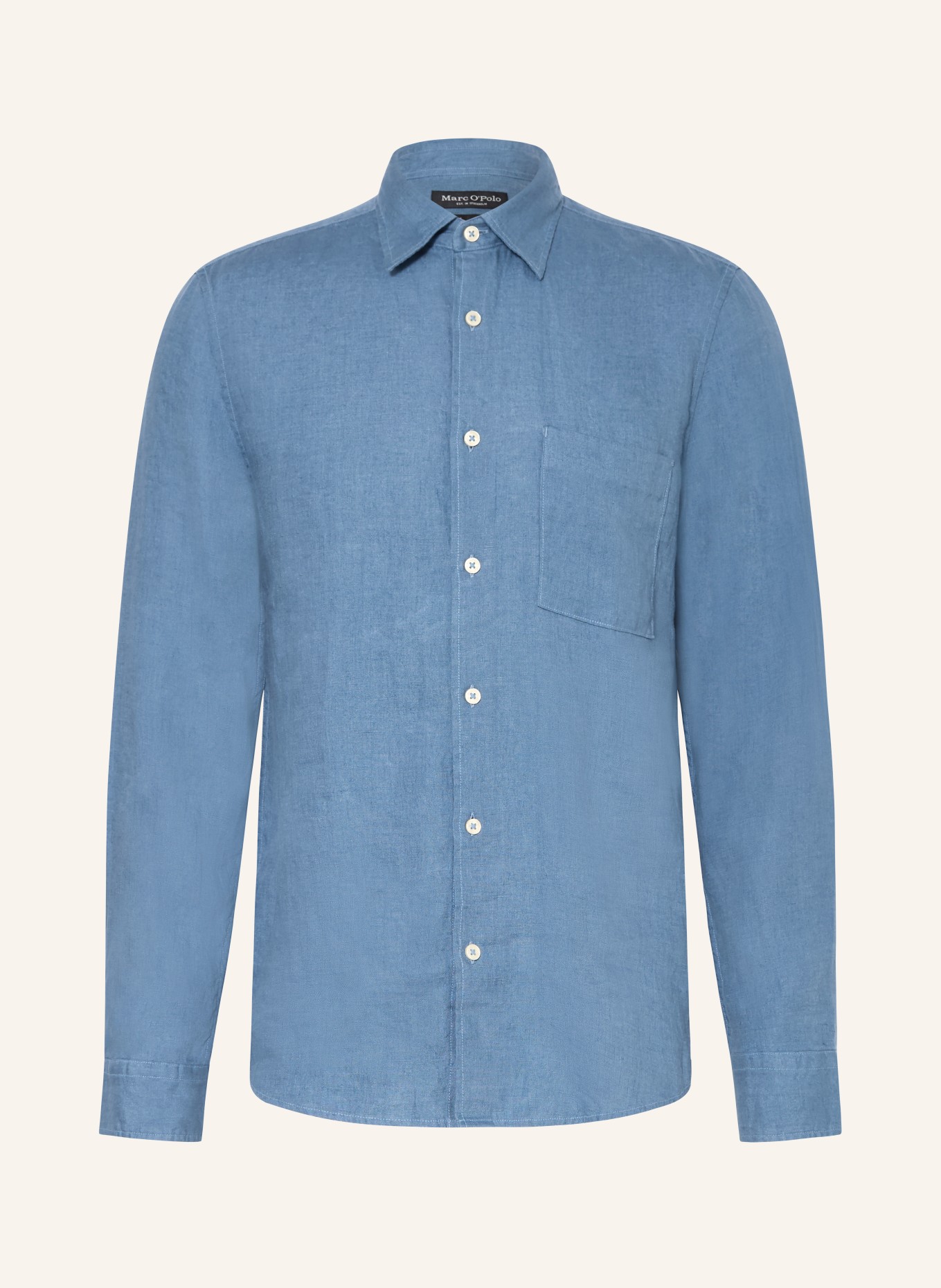 Marc O'Polo Chemise en lin coupe classique: BLEU