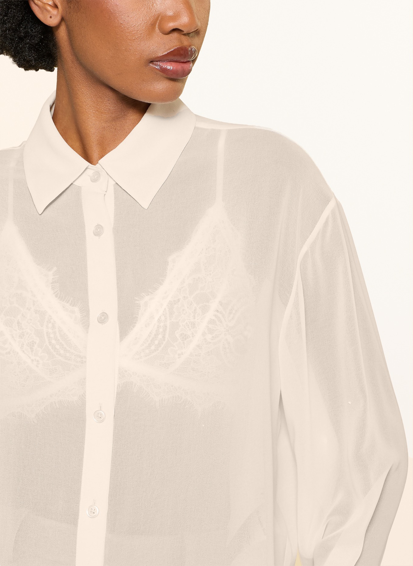 The Frankie Shop Overhemdblouse PERI GEORGETTE: CRÈME