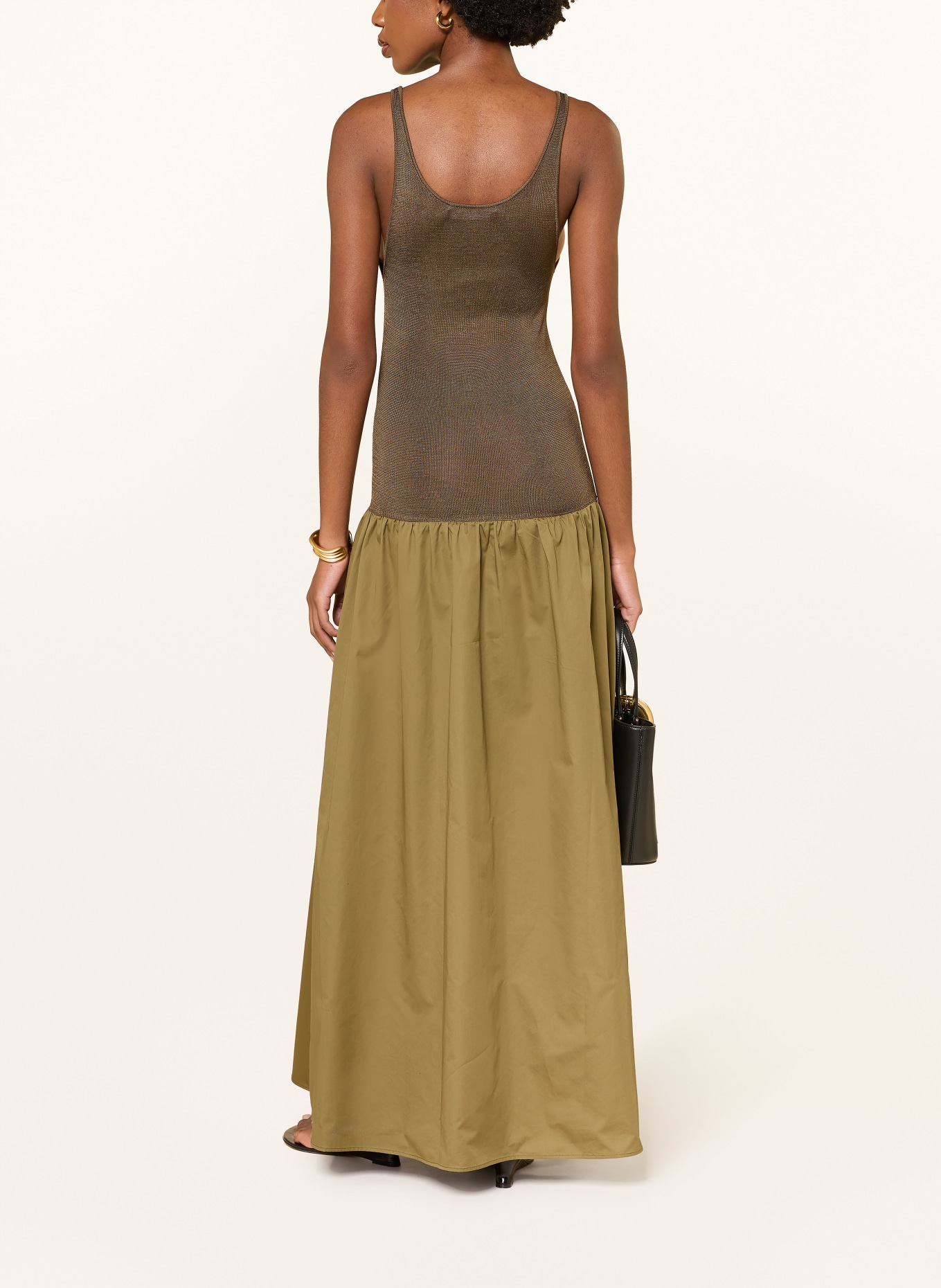 The Frankie Shop Kleid ILIYA im Materialmix: OLIV