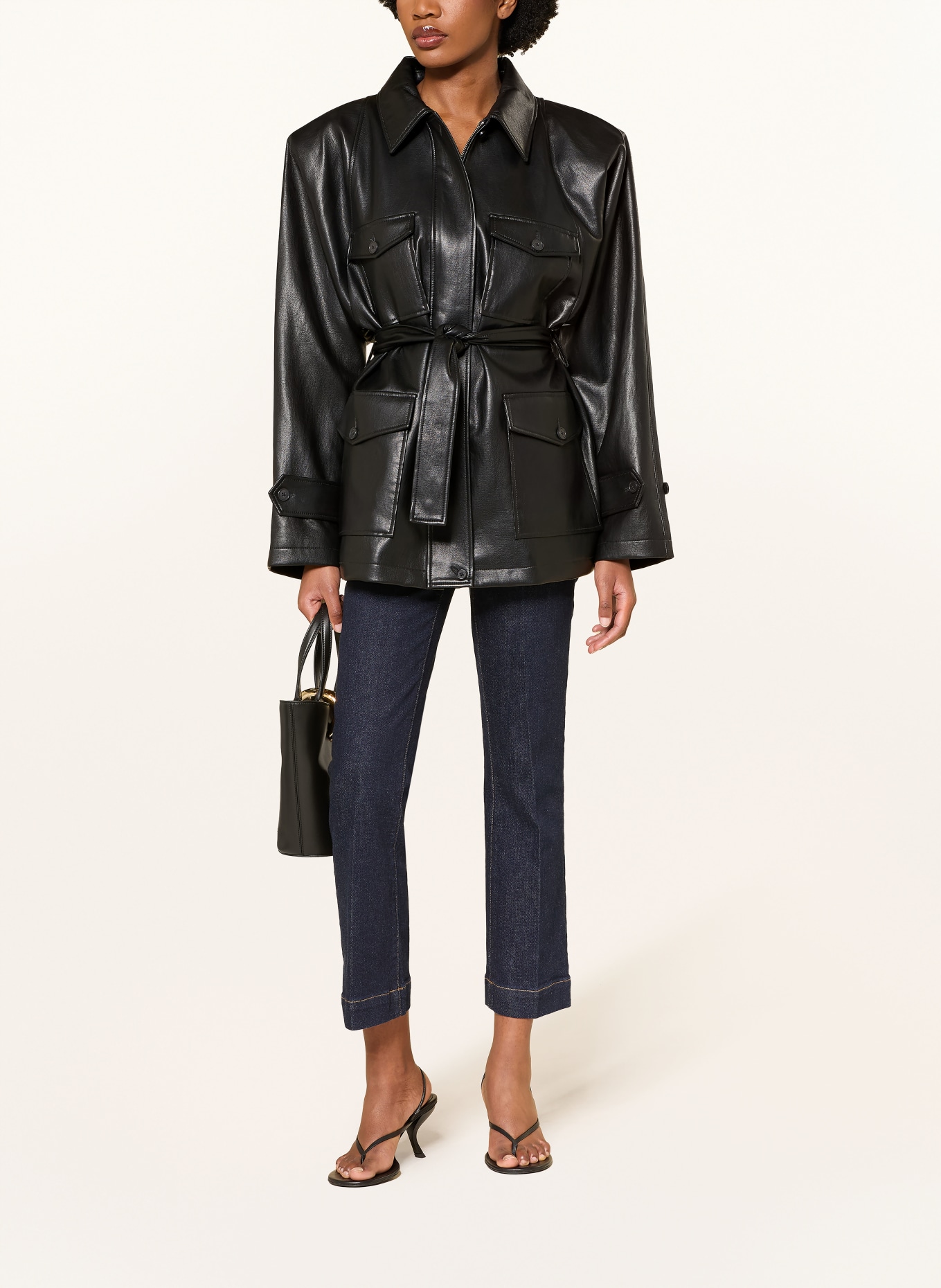 The Frankie Shop Fieldjacke KELIA in Lederoptik: SCHWARZ